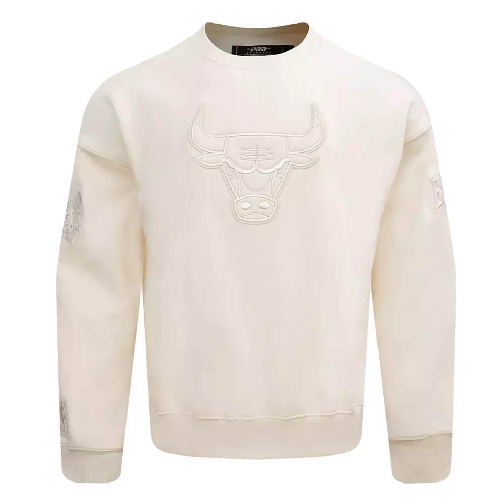 Pro Standard Men's NBA Chicago Bulls Neutral Drop Shoulder Crewneck Sweatshirt -Cream - CREAM