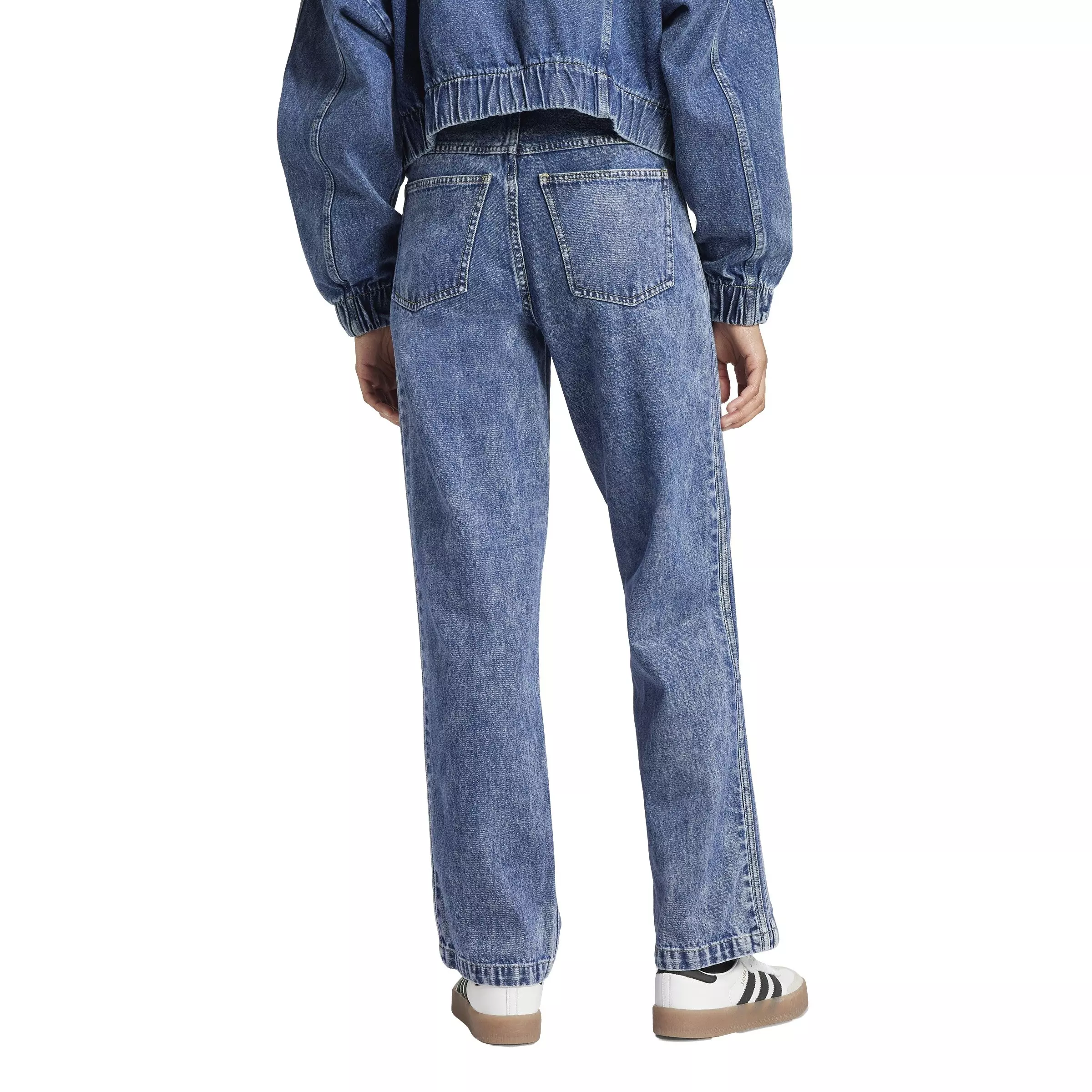 adidas Originals Women's Premium Essentials Denim Straight Leg Pants -Blue