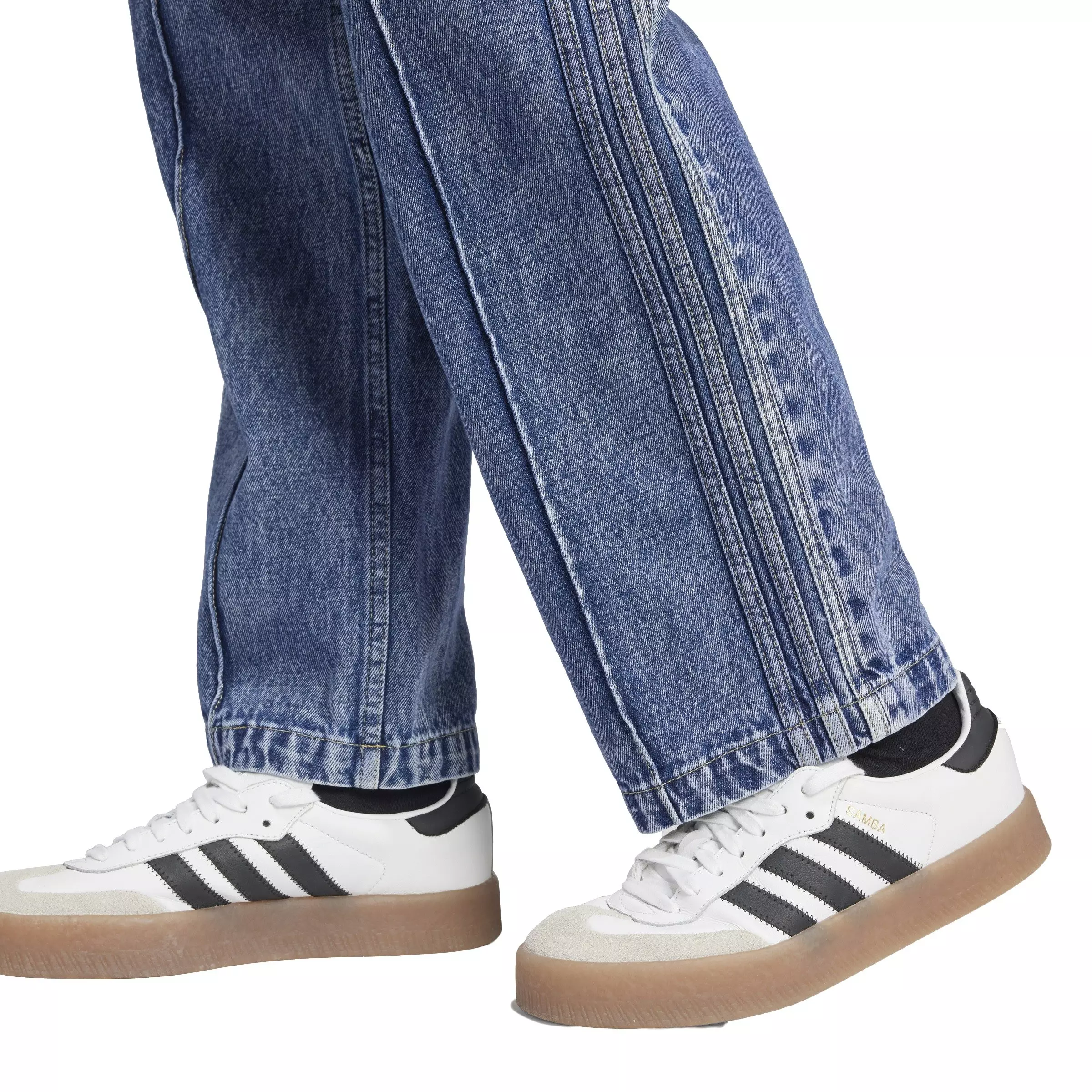 adidas Originals Women's Premium Essentials Denim Straight Leg Pants -Blue