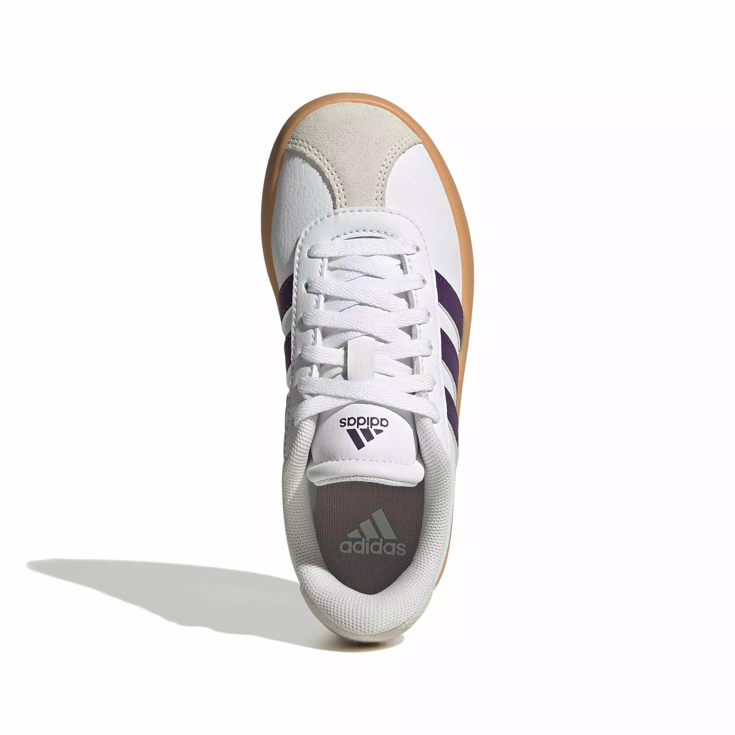adidas VL Court 3.0 "Ftwr White/Violet/Gum 3" Preschool Girls' Shoe - WHITE/VIOLET/GUM