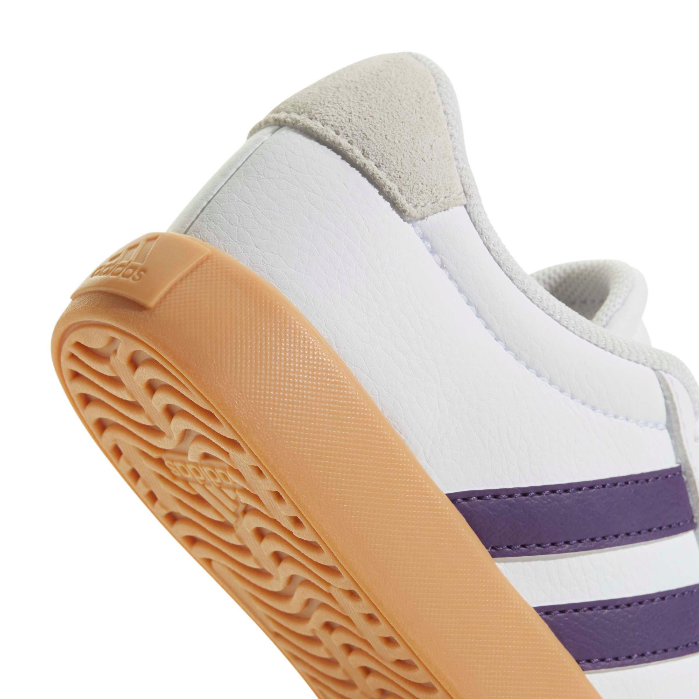 adidas VL Court 3.0 "Ftwr White/Violet/Gum 3" Preschool Girls' Shoe - WHITE/VIOLET/GUM