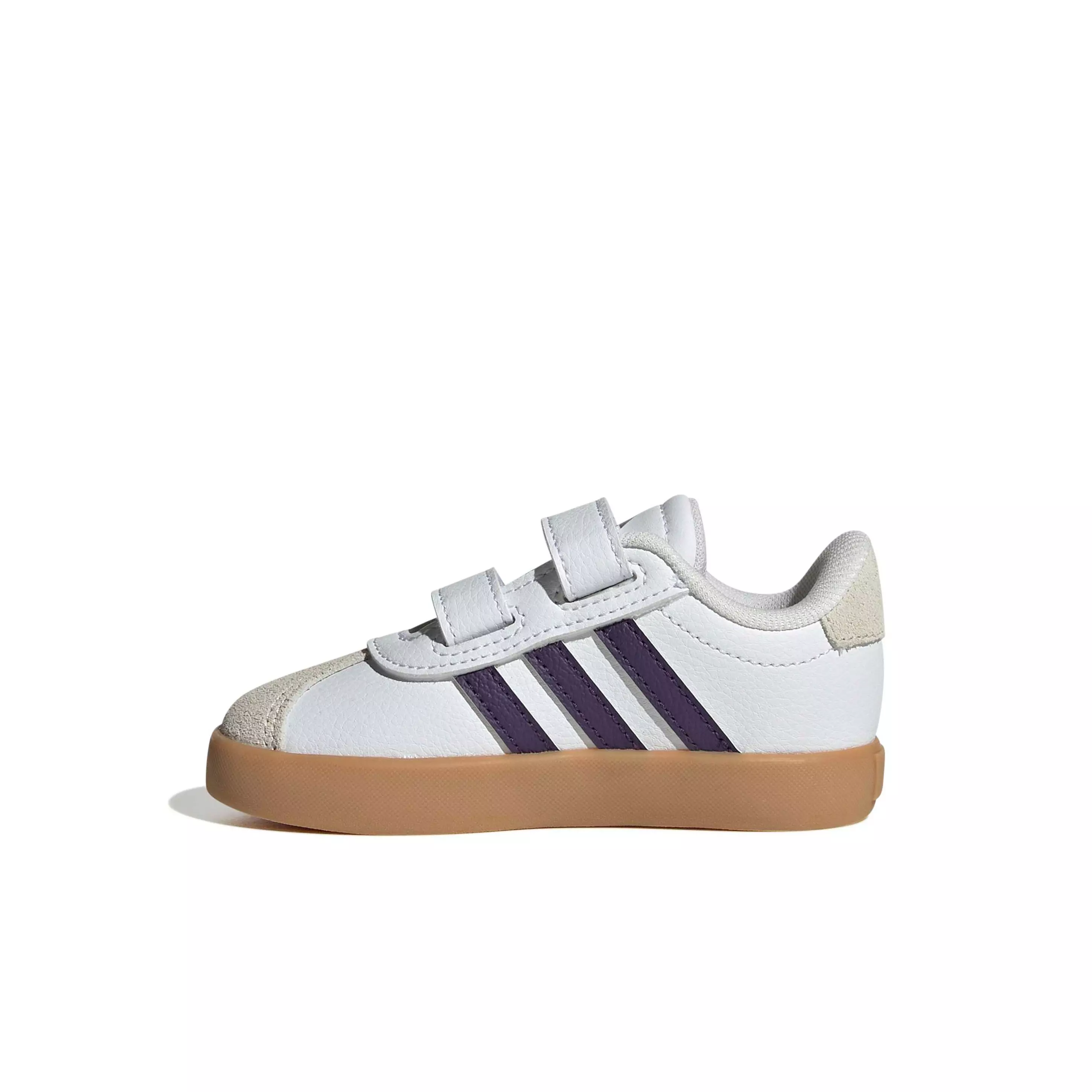 adidas VL Court 3.0 "Ftwr White/Violet/Gum 3" Infant Girls' Shoe - WHITE/VIOLET/GUM