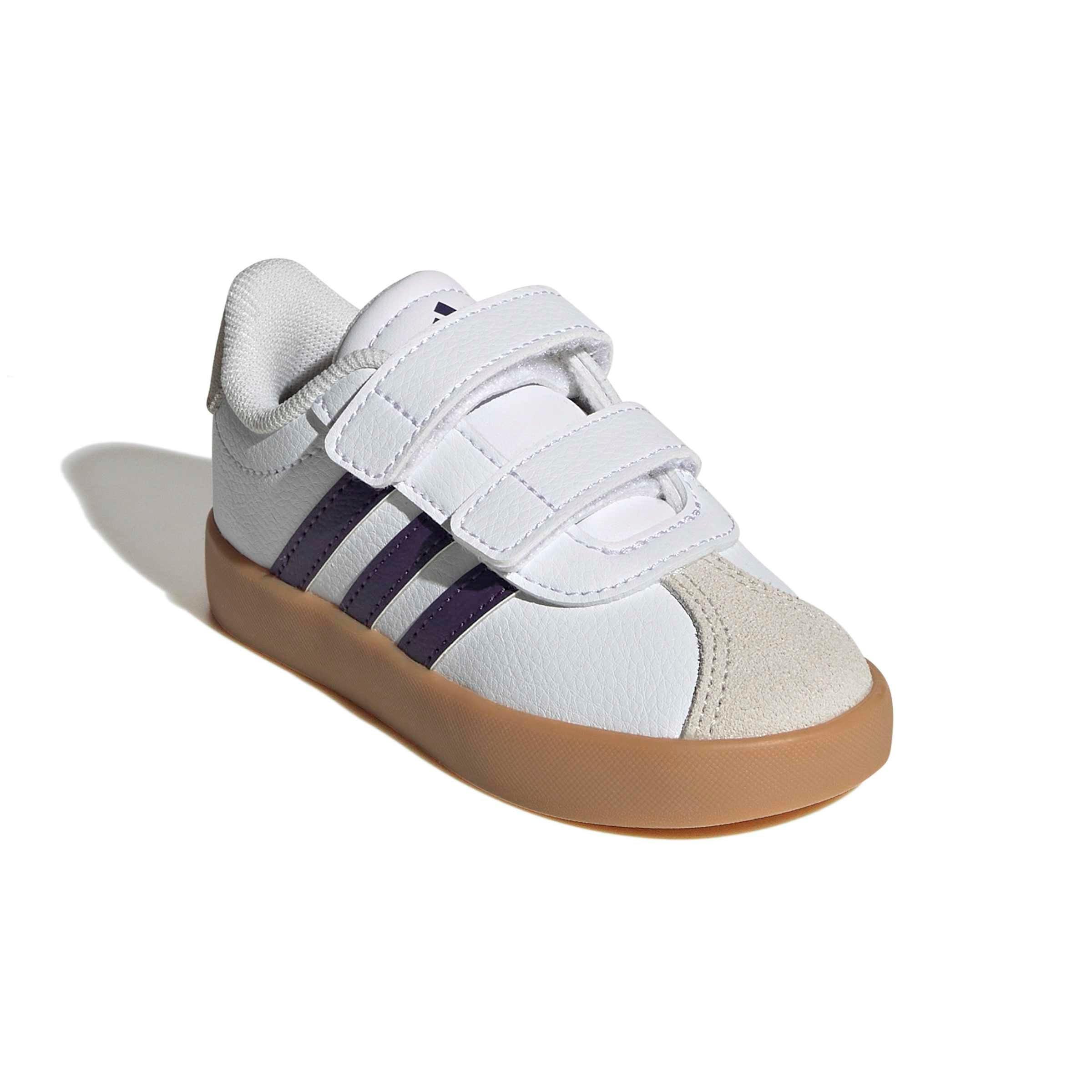 adidas VL Court 3.0 "Ftwr White/Violet/Gum 3" Infant Girls' Shoe - WHITE/VIOLET/GUM