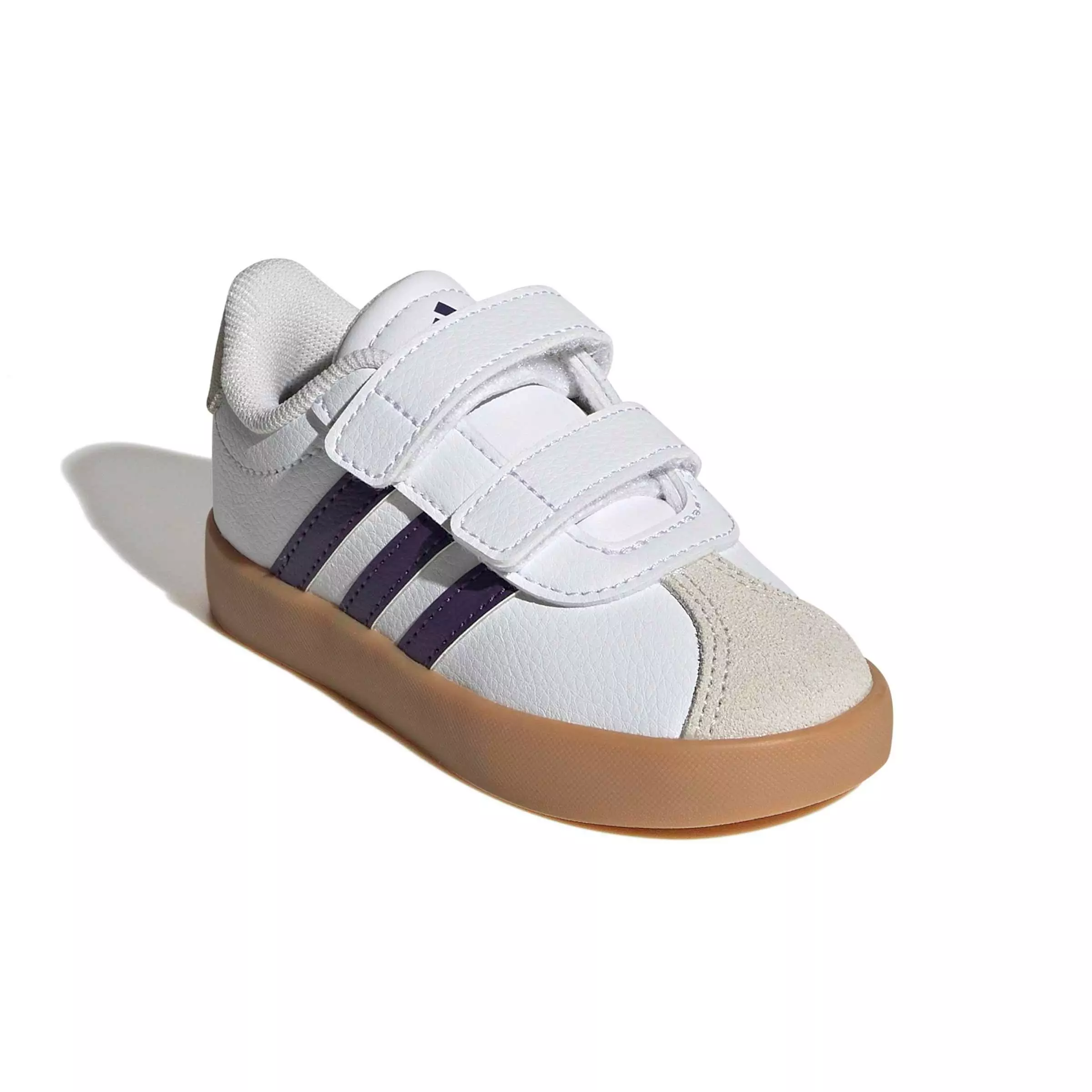 adidas VL Court 3.0 "Ftwr White/Violet/Gum 3" Infant Girls' Shoe - WHITE/VIOLET/GUM