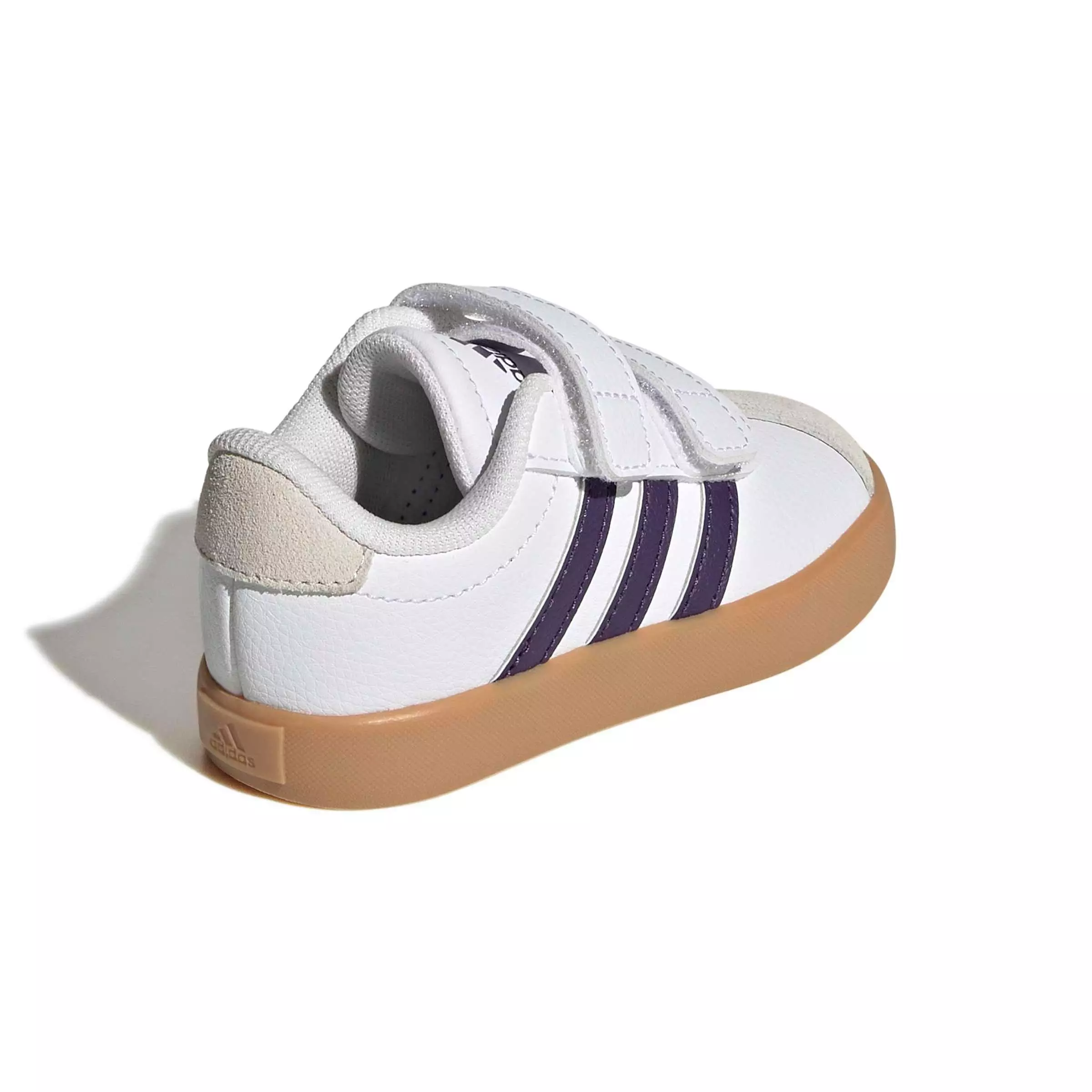 adidas VL Court 3.0 "Ftwr White/Violet/Gum 3" Infant Girls' Shoe - WHITE/VIOLET/GUM