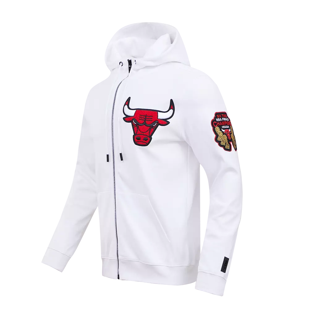 Pro Standard Men's NBA Chicago Bulls Classic Chenille FZ PO Jacket -White - WHITE