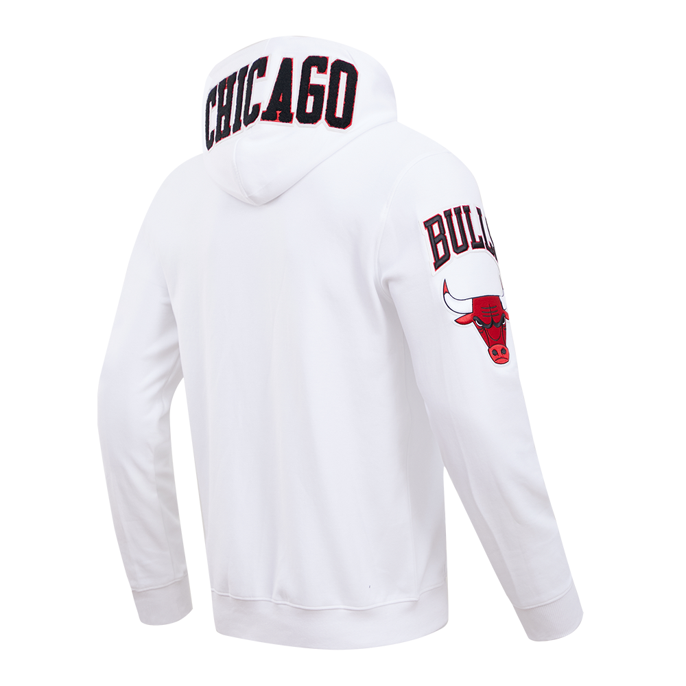 Pro Standard Men's NBA Chicago Bulls Classic Chenille FZ PO Jacket -White - WHITE Thumbnail View 4