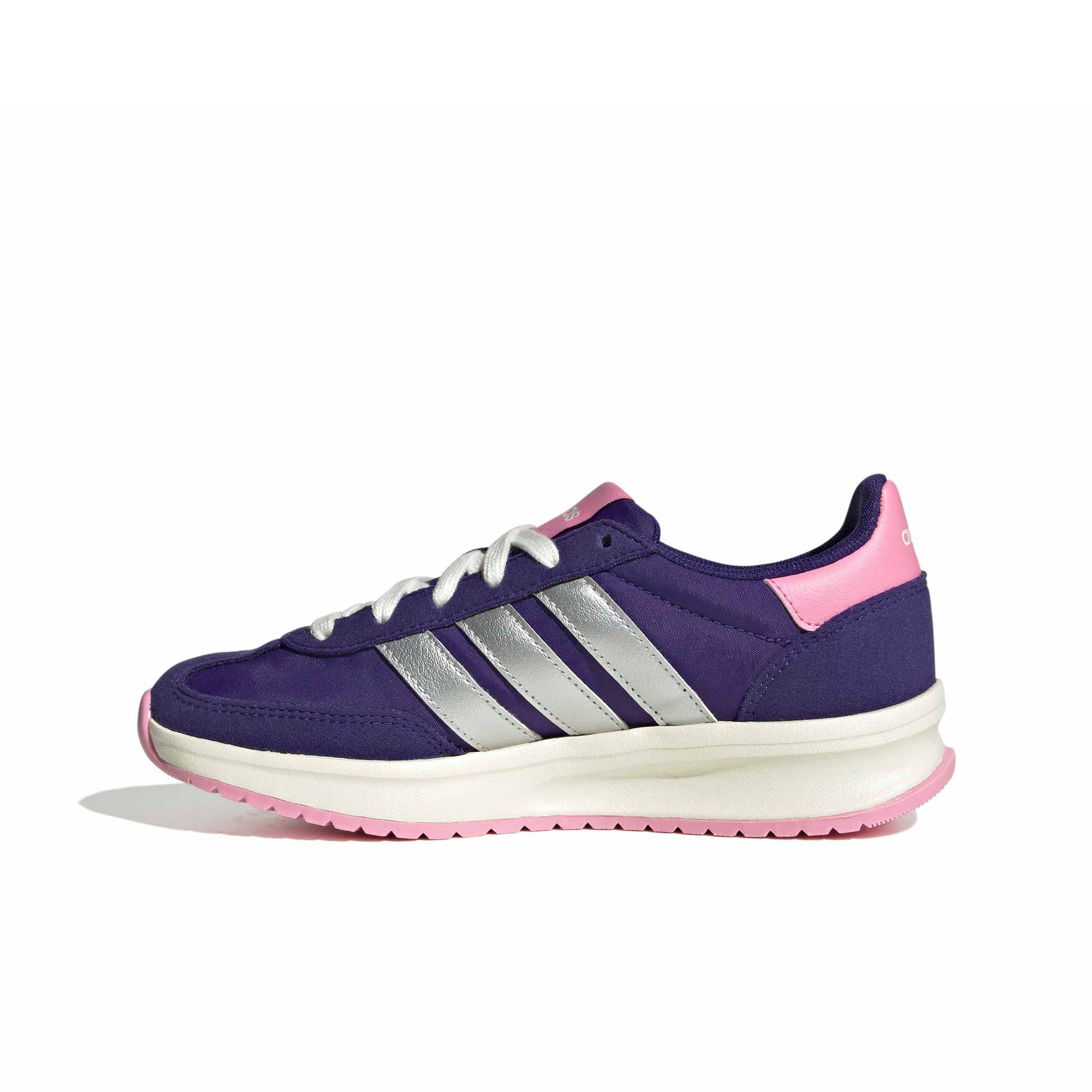 adidas Run 70s 2.0 "Collegiate Purple/Silver Metallic/St Tropic Bloom" Grade School Girls' Shoe - PURPLE/SILVER/BLOOM