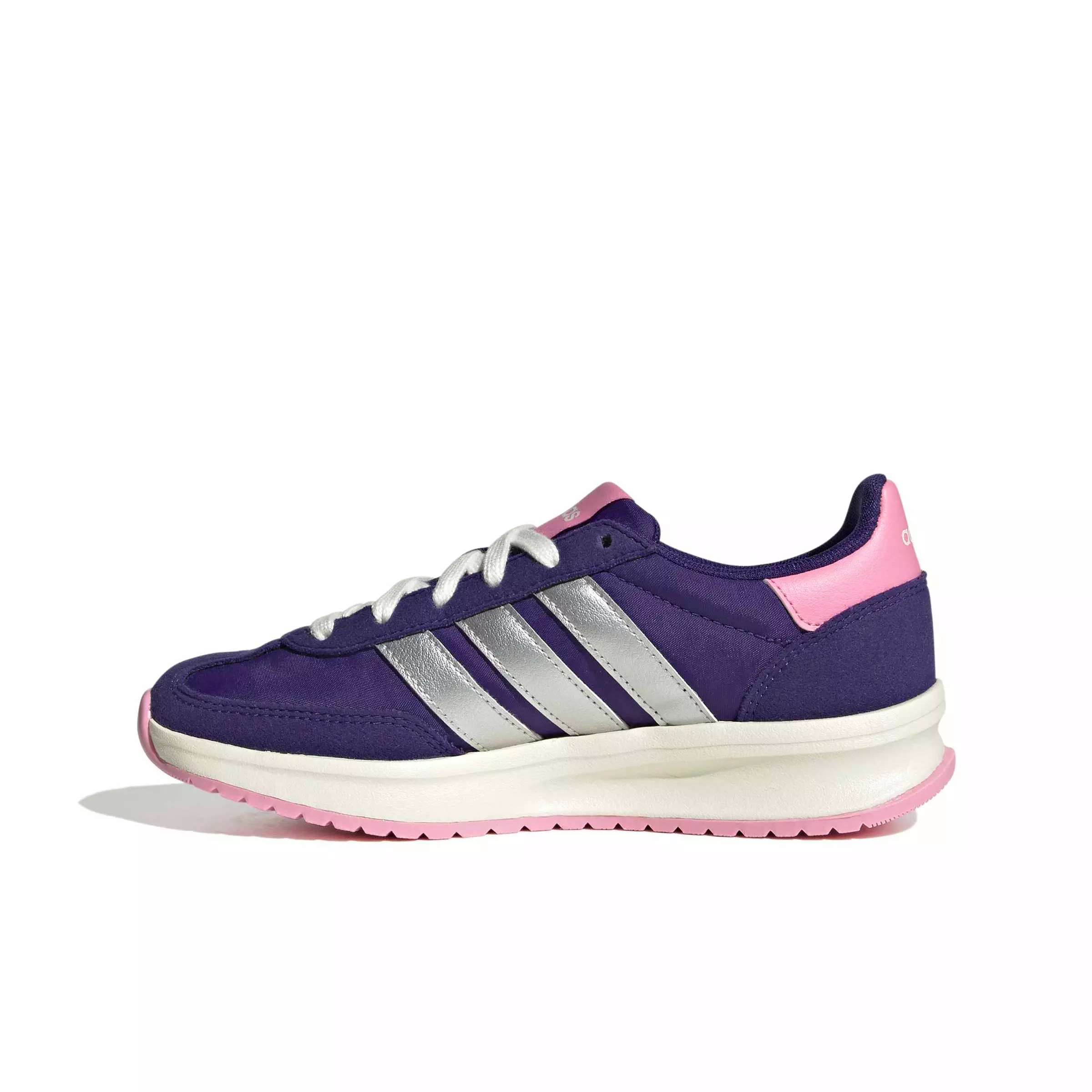 adidas Run 70s 2.0 "Collegiate Purple/Silver Metallic/St Tropic Bloom" Grade School Girls' Shoe - PURPLE/SILVER/BLOOM