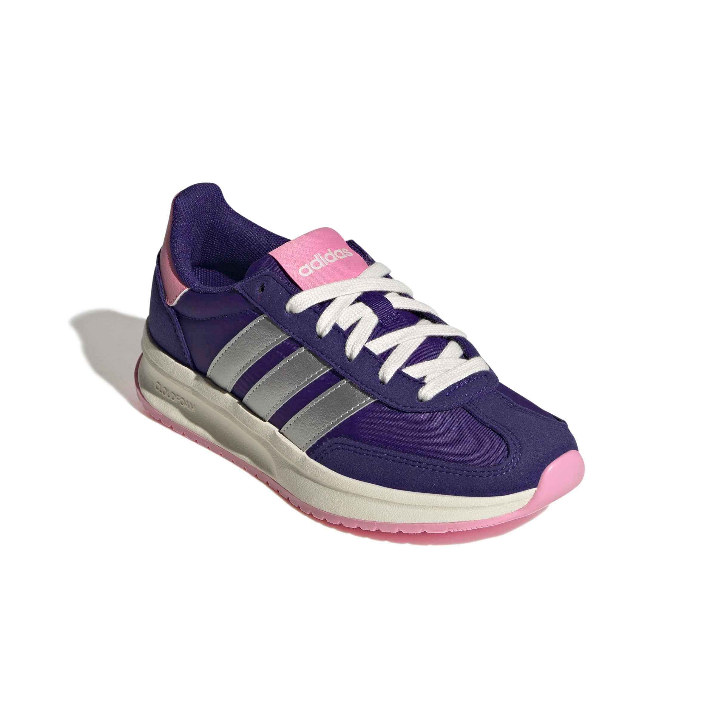 adidas Run 70s 2.0 "Collegiate Purple/Silver Metallic/St Tropic Bloom" Grade School Girls' Shoe - PURPLE/SILVER/BLOOM