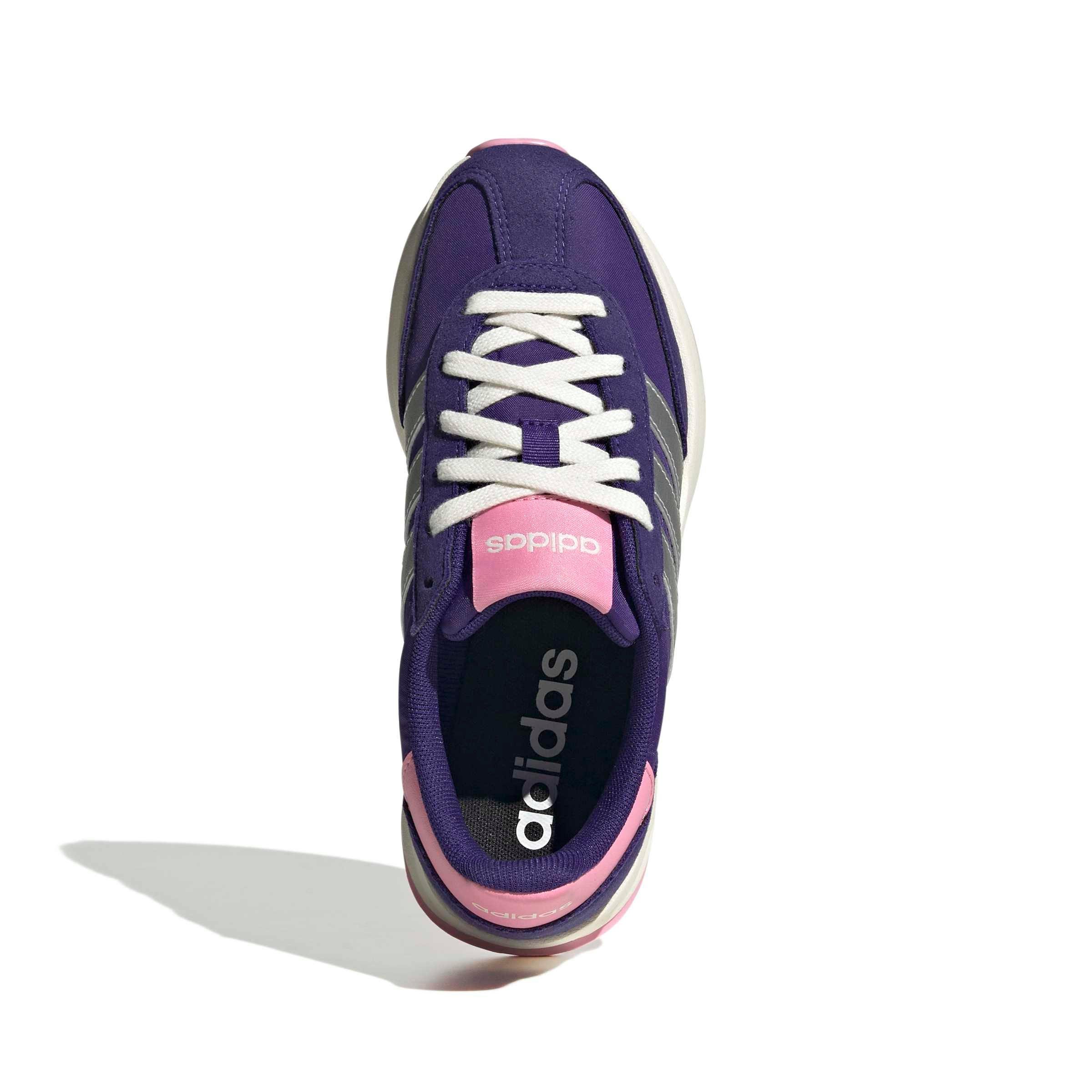 adidas Run 70s 2.0 "Collegiate Purple/Silver Metallic/St Tropic Bloom" Grade School Girls' Shoe - PURPLE/SILVER/BLOOM