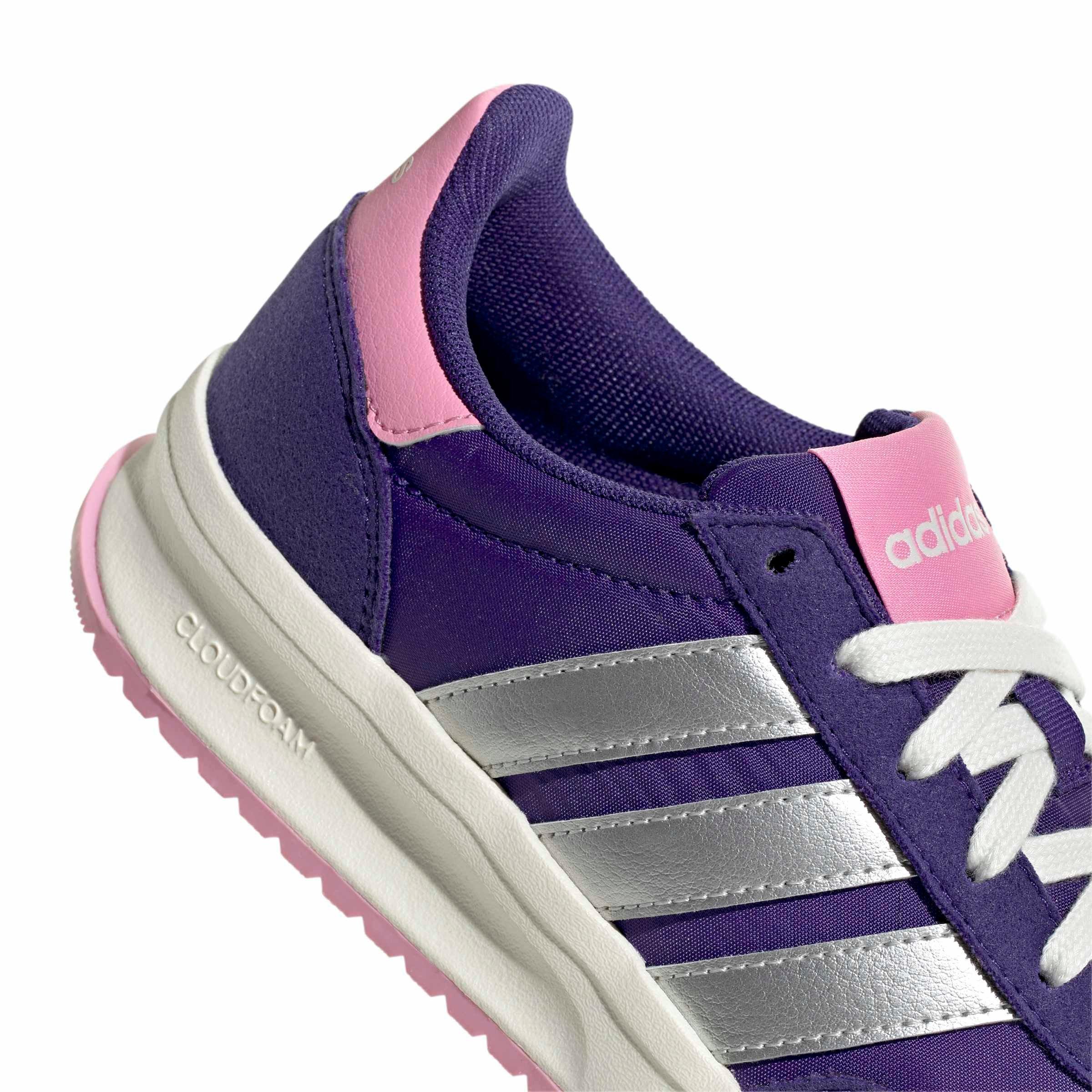 adidas Run 70s 2.0 "Collegiate Purple/Silver Metallic/St Tropic Bloom" Grade School Girls' Shoe - PURPLE/SILVER/BLOOM