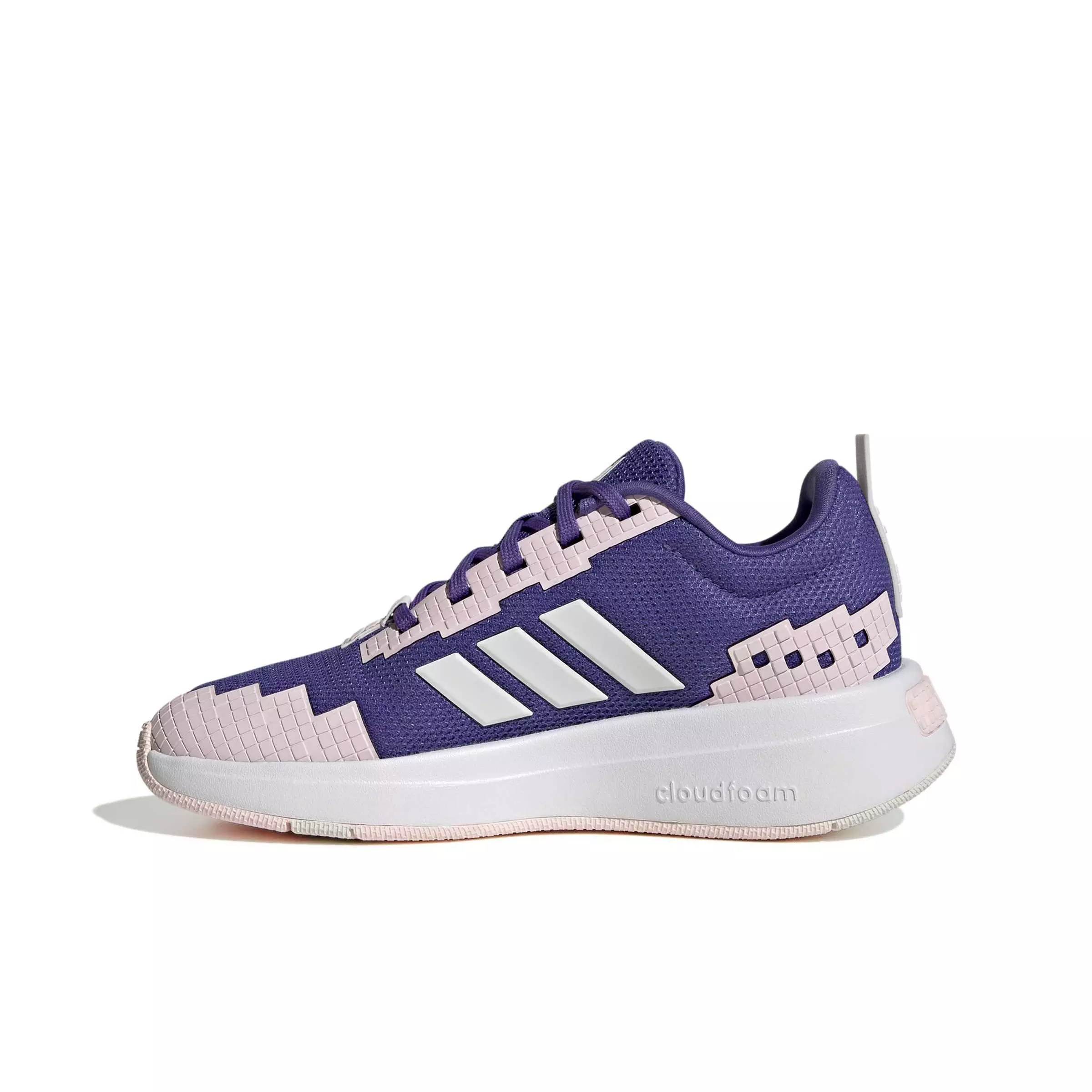 adidas Minecraft Pro "Purple/Crystal White/Distilled Pink" Grade School Girls' Shoe - PURPLE/WHITE/PINK