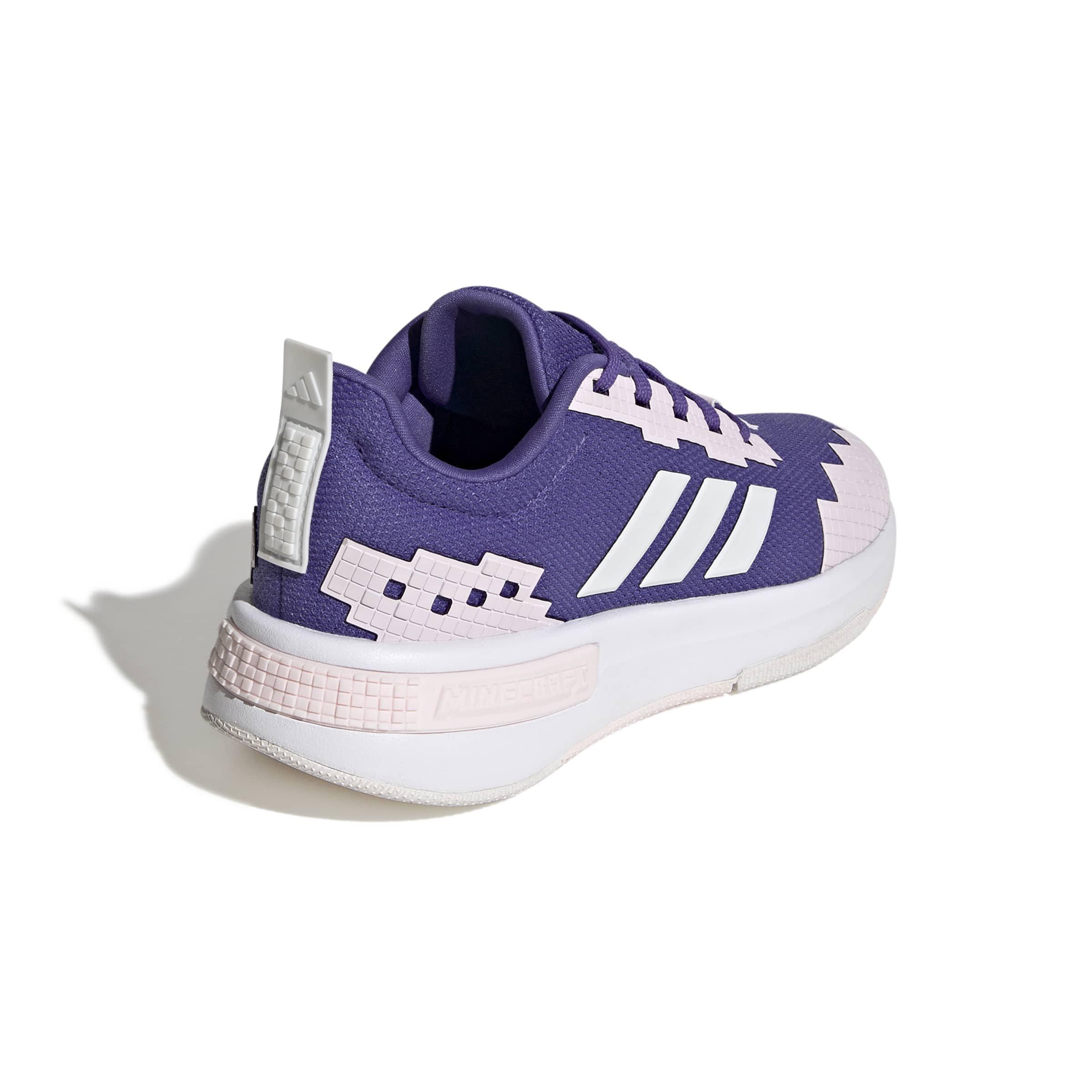 adidas Minecraft Pro "Purple/Crystal White/Distilled Pink" Grade School Girls' Shoe - PURPLE/WHITE/PINK