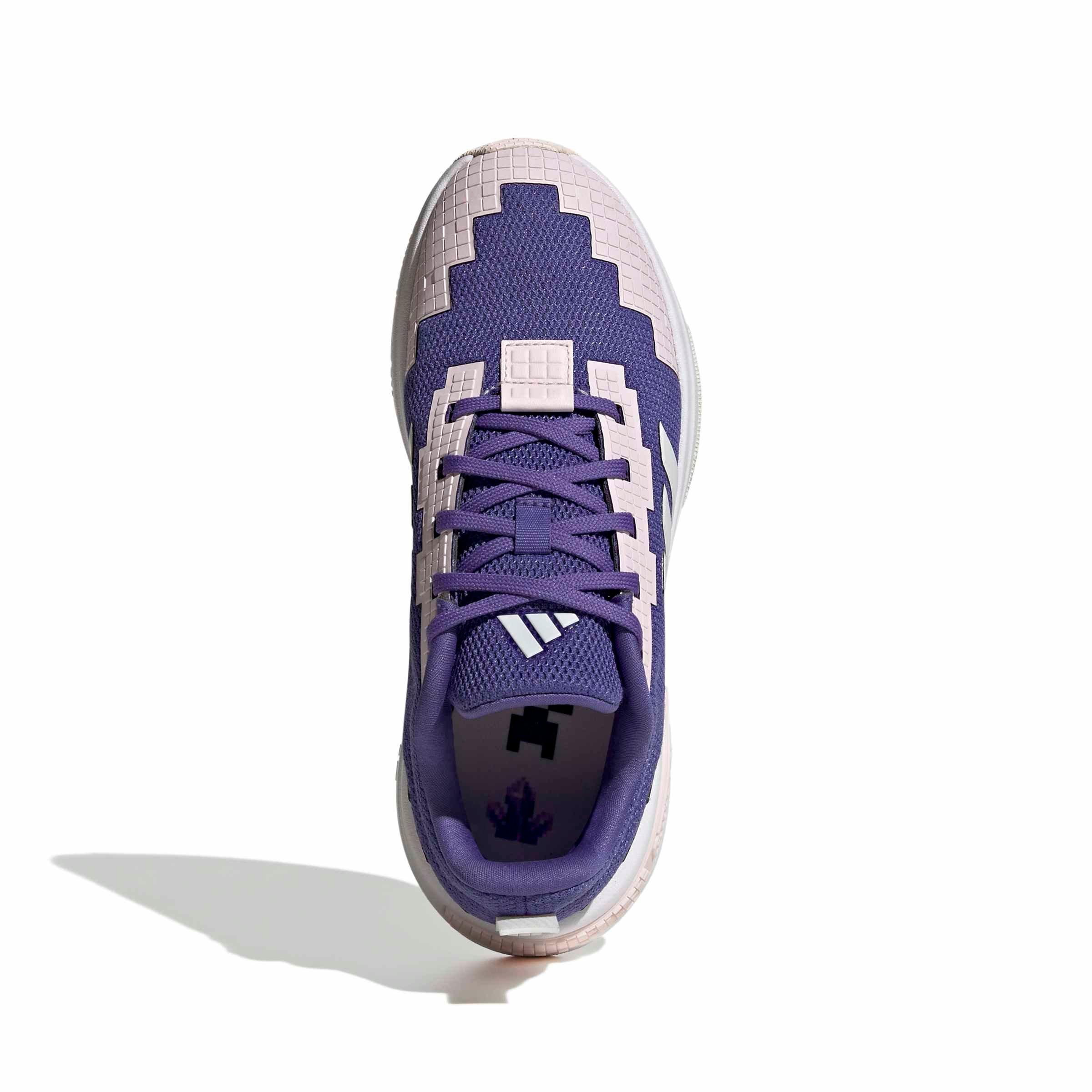 adidas Minecraft Pro "Purple/Crystal White/Distilled Pink" Grade School Girls' Shoe - PURPLE/WHITE/PINK