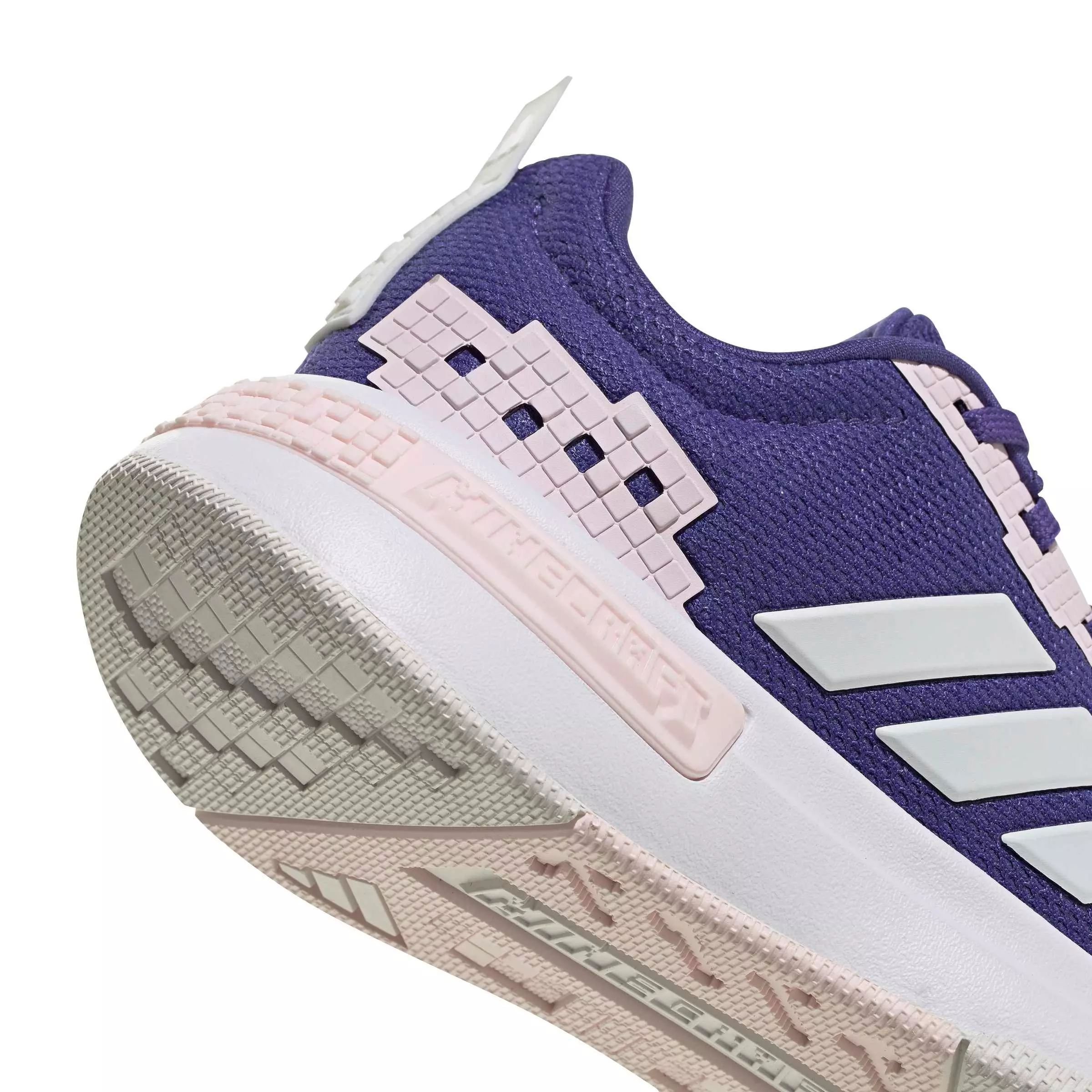 adidas Minecraft Pro "Purple/Crystal White/Distilled Pink" Grade School Girls' Shoe - PURPLE/WHITE/PINK