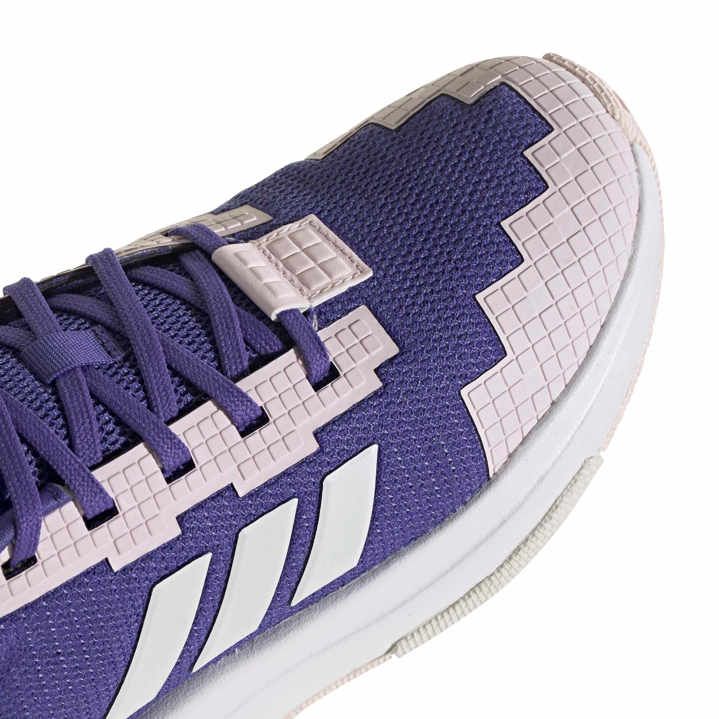 adidas Minecraft Pro "Purple/Crystal White/Distilled Pink" Grade School Girls' Shoe - PURPLE/WHITE/PINK
