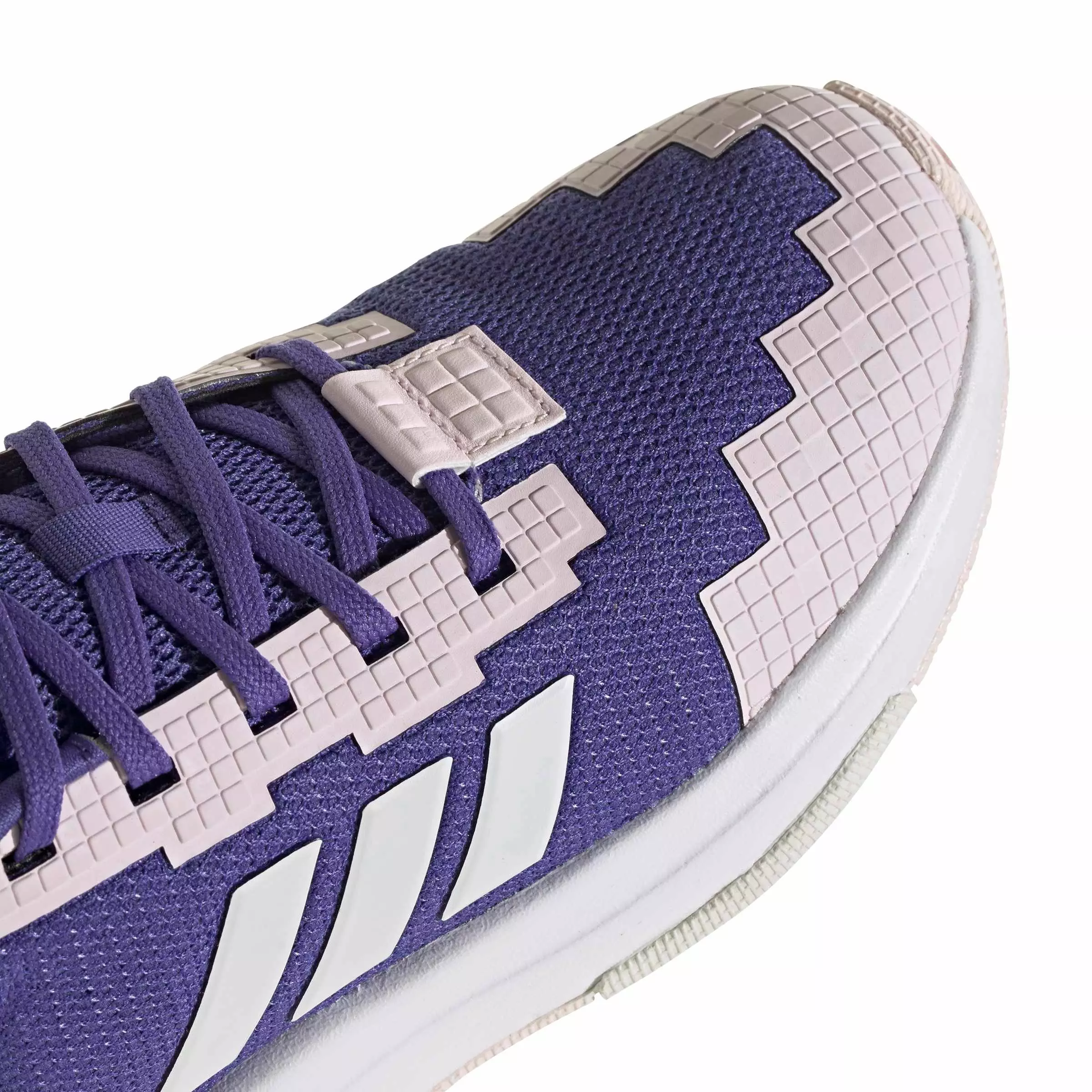 adidas Minecraft Pro "Purple/Crystal White/Distilled Pink" Grade School Girls' Shoe - PURPLE/WHITE/PINK