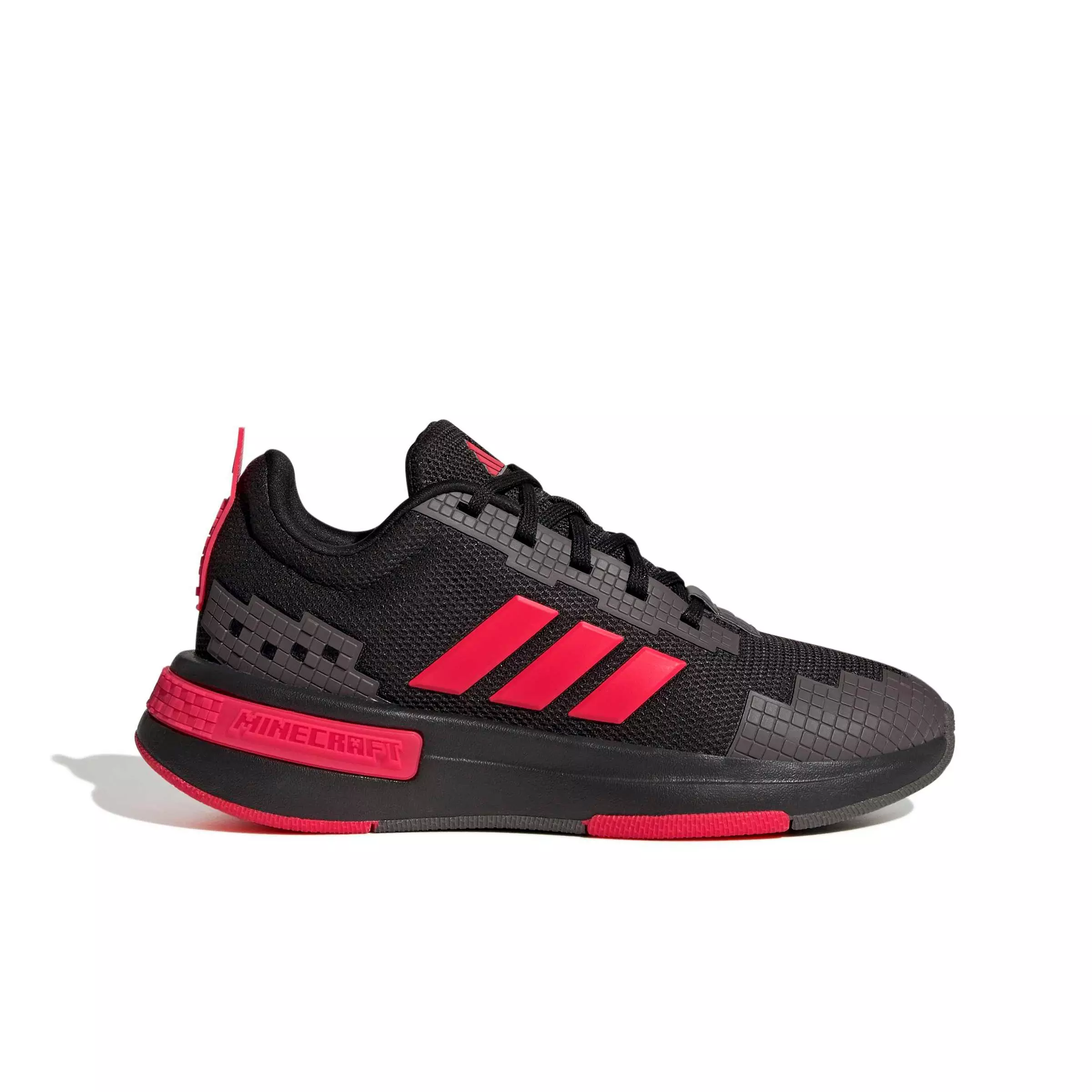 adidas Minecraft Pro "Core Black/Lucid Red/Grey Strata" Grade School Boys' Shoe - BLACK/RED/GREY
