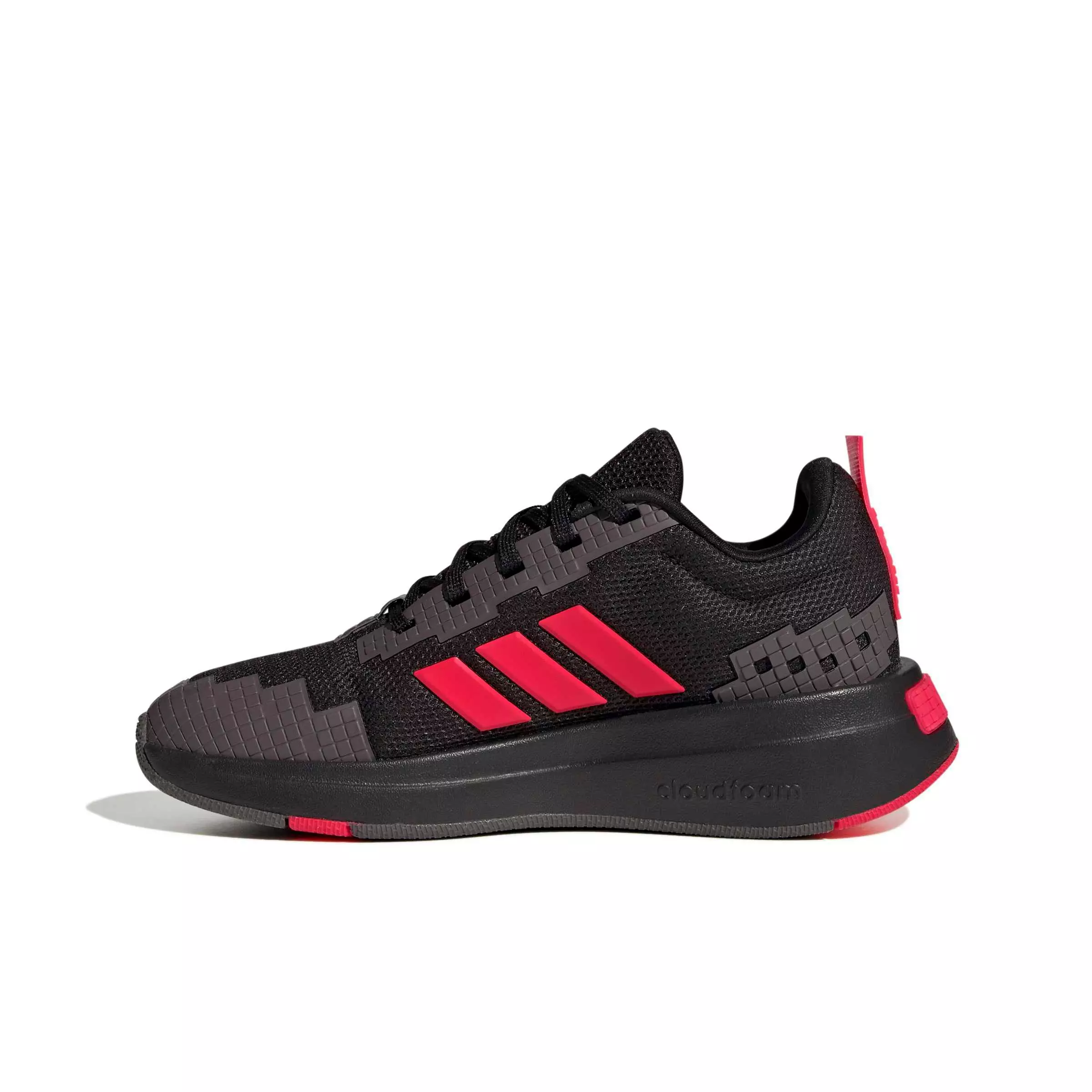 adidas Minecraft Pro "Core Black/Lucid Red/Grey Strata" Grade School Boys' Shoe - BLACK/RED/GREY