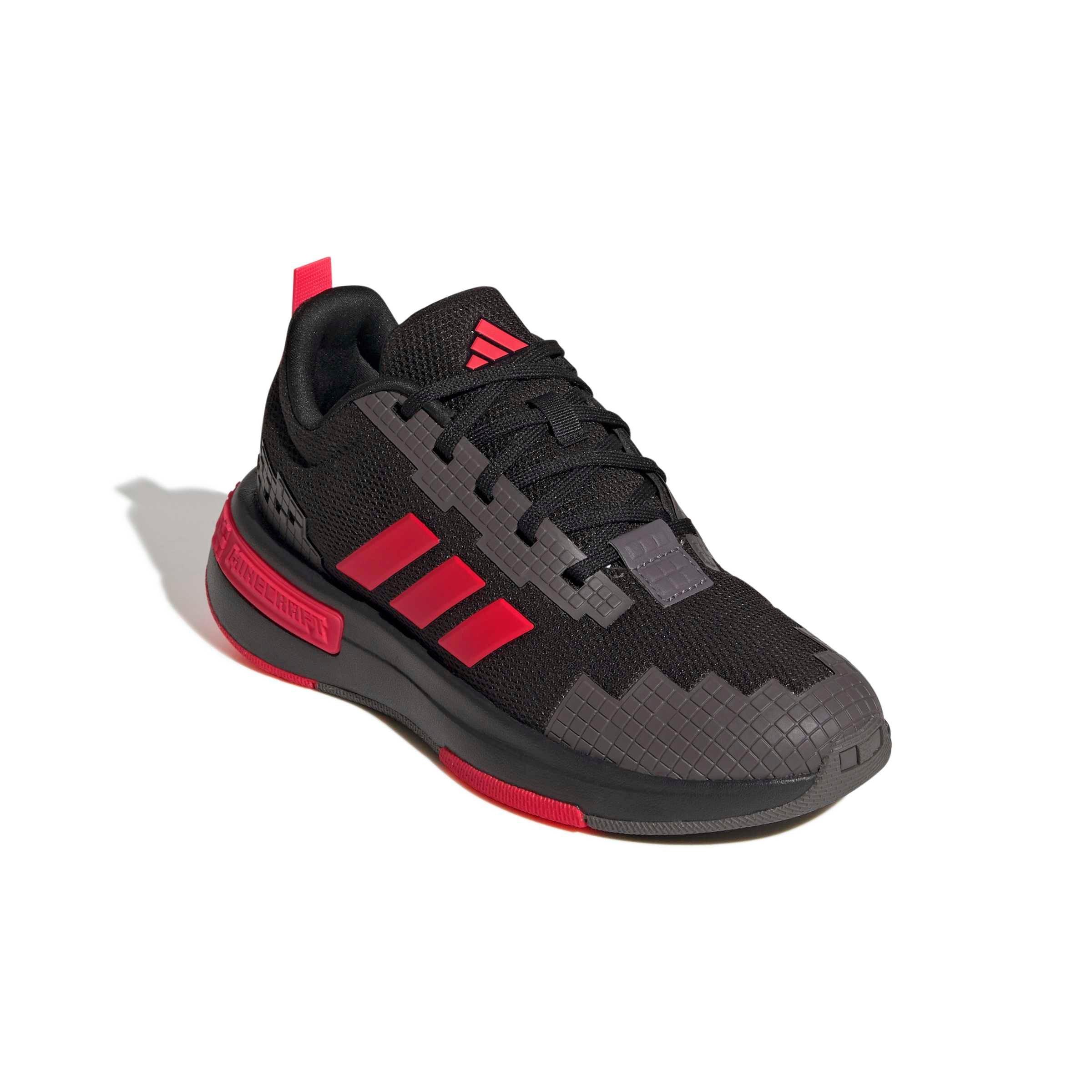 adidas Minecraft Pro "Core Black/Lucid Red/Grey Strata" Grade School Boys' Shoe - BLACK/RED/GREY