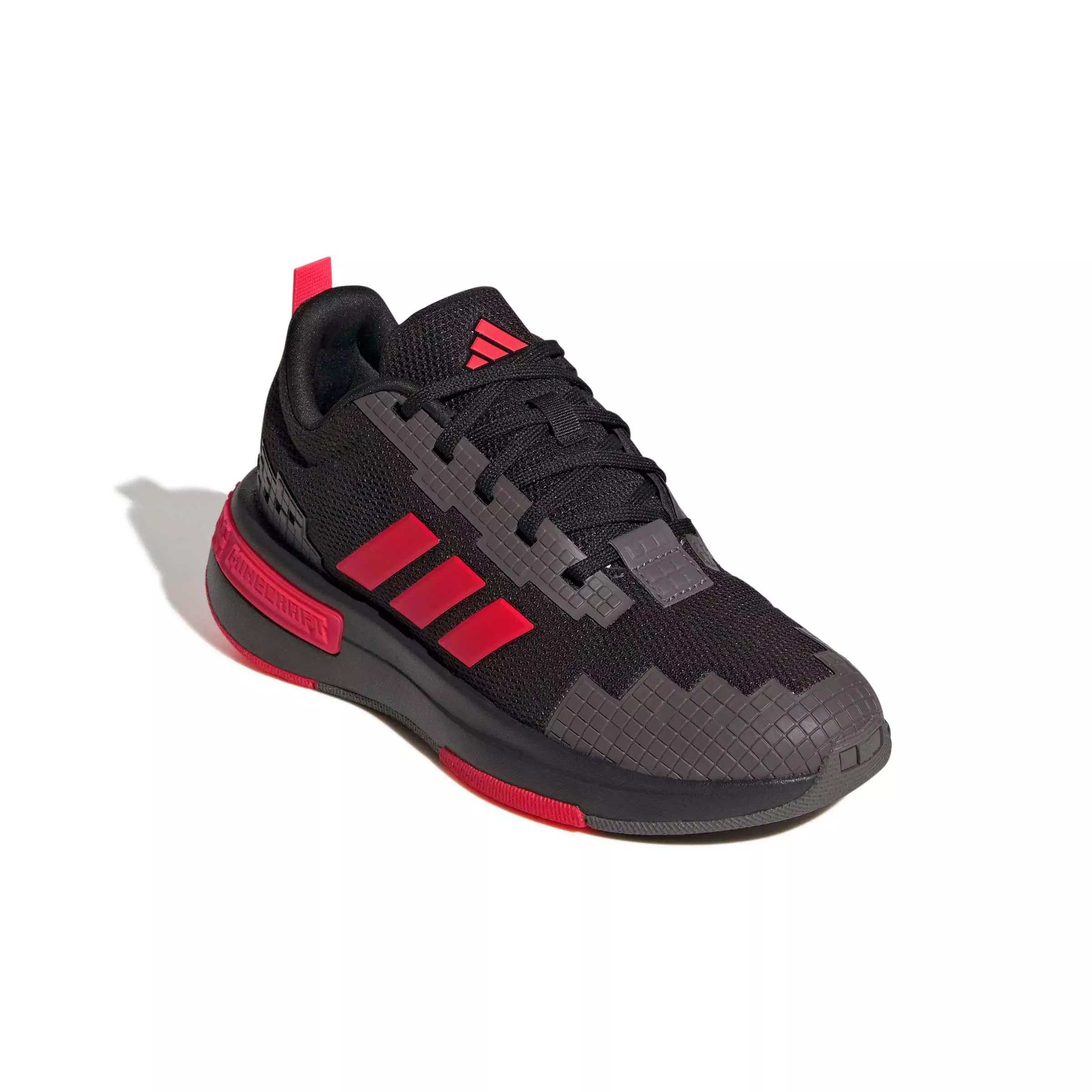 adidas Minecraft Pro "Core Black/Lucid Red/Grey Strata" Grade School Boys' Shoe - BLACK/RED/GREY