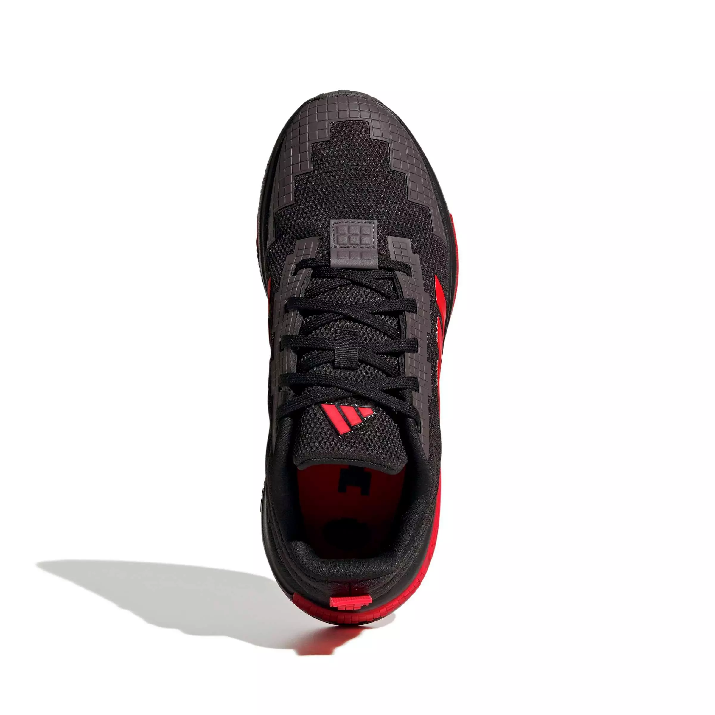 adidas Minecraft Pro "Core Black/Lucid Red/Grey Strata" Grade School Boys' Shoe - BLACK/RED/GREY