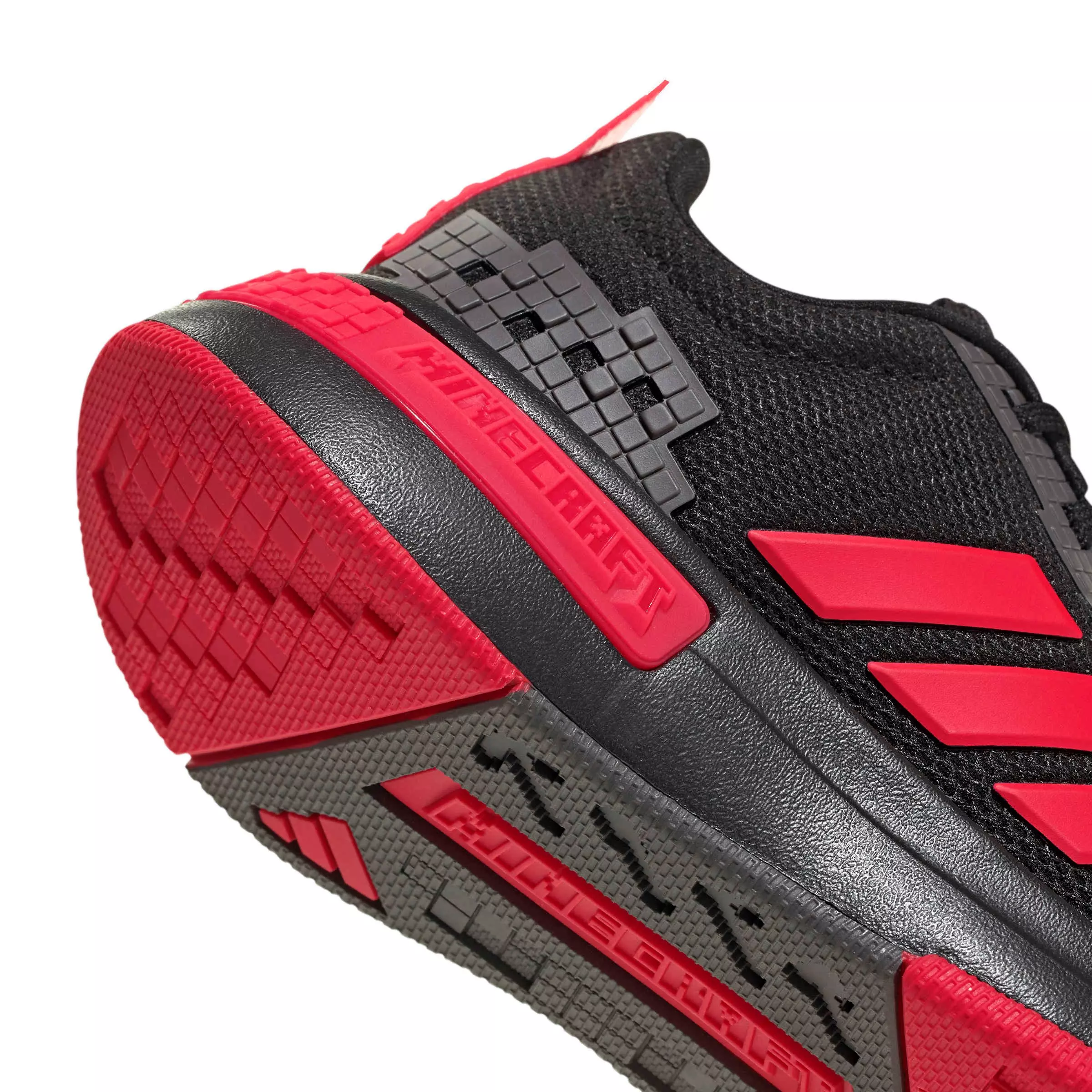 adidas Minecraft Pro "Core Black/Lucid Red/Grey Strata" Grade School Boys' Shoe - BLACK/RED/GREY