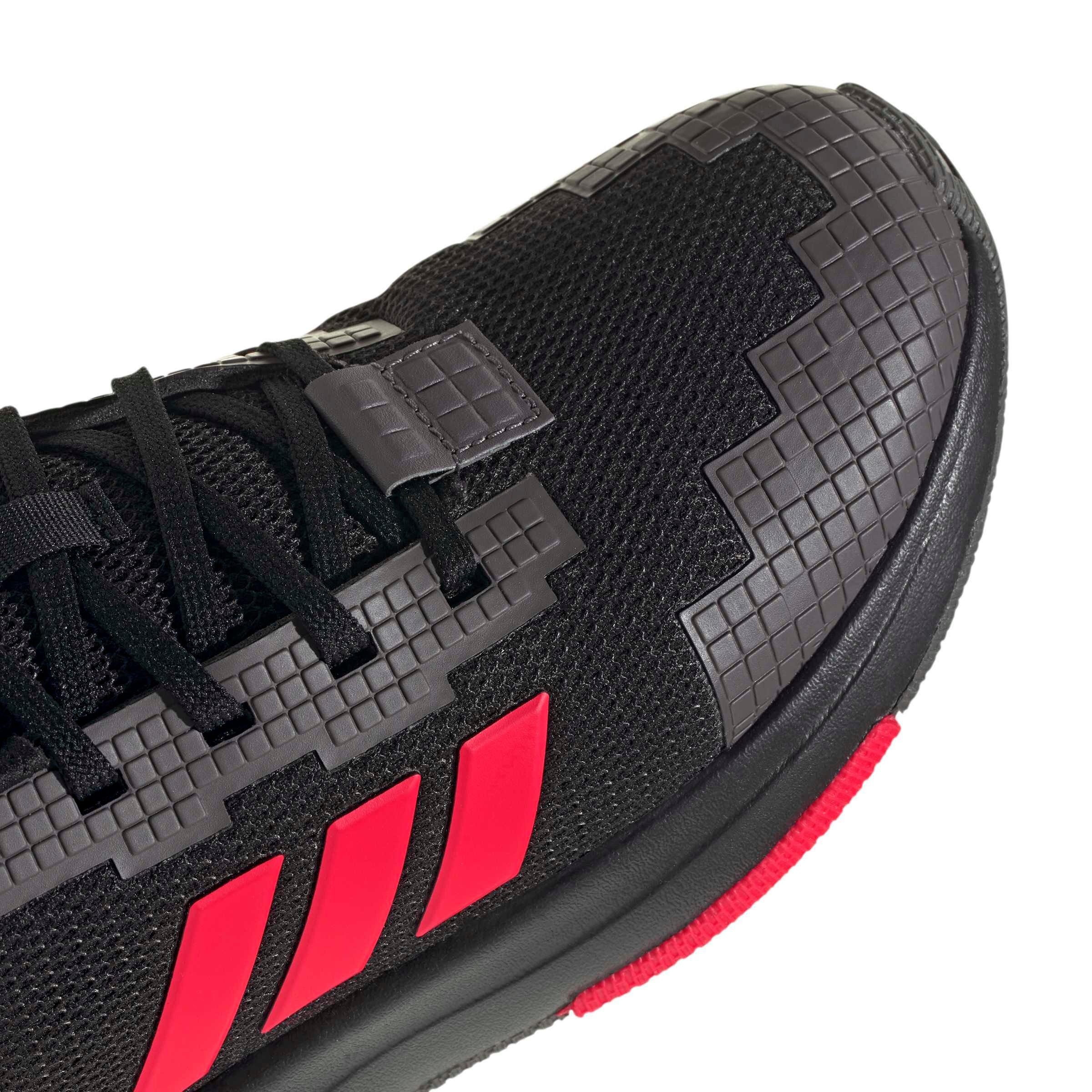 adidas Minecraft Pro "Core Black/Lucid Red/Grey Strata" Grade School Boys' Shoe - BLACK/RED/GREY