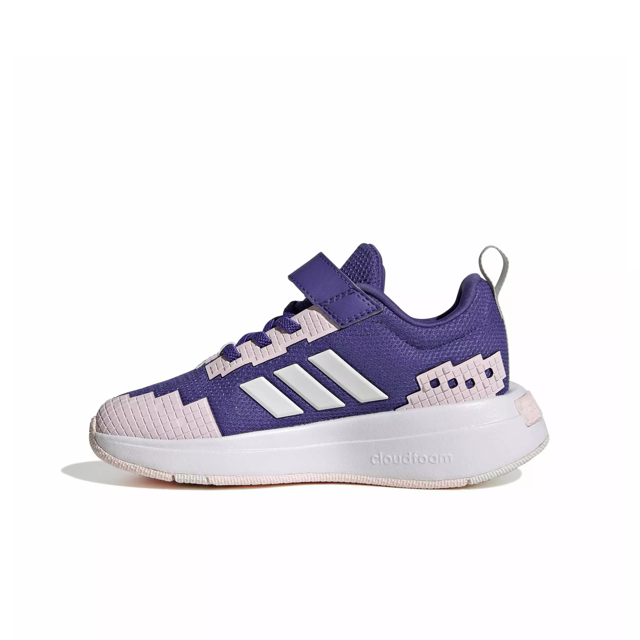 adidas Minecraft Pro "Purple/Crystal White/Distilled Pink" Preschool Girls' Shoe - PURPLE/WHITE/PINK