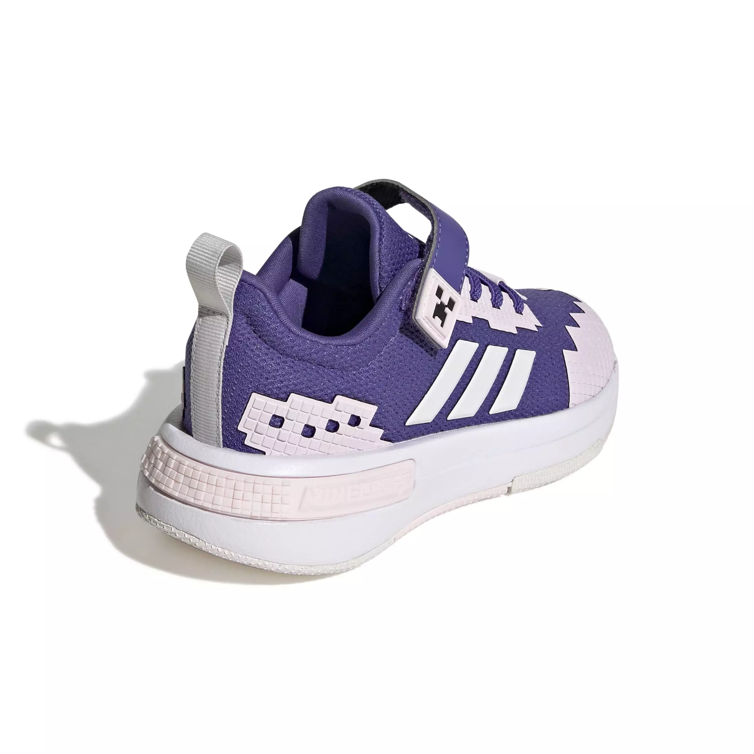adidas Minecraft Pro "Purple/Crystal White/Distilled Pink" Preschool Girls' Shoe - PURPLE/WHITE/PINK