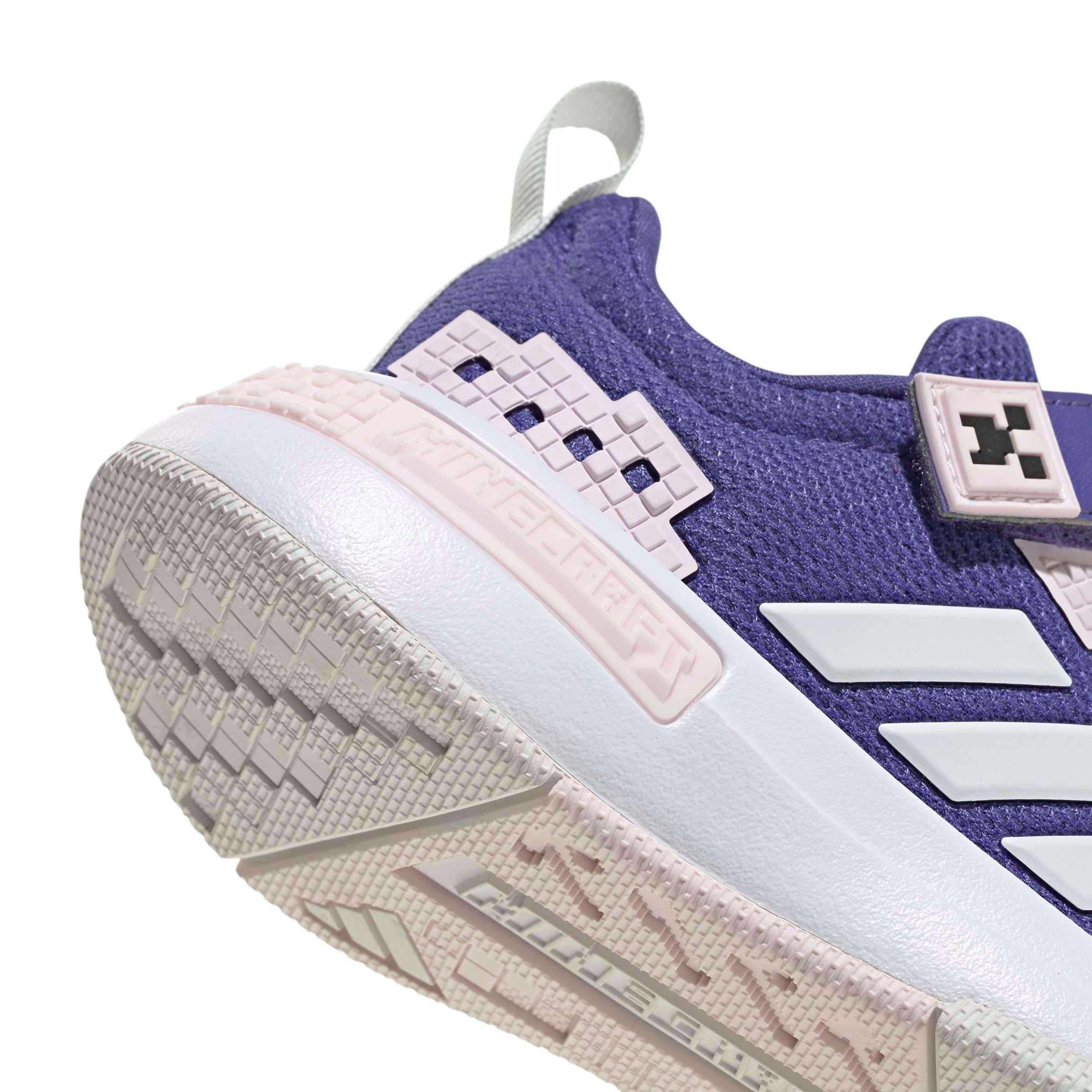 adidas Minecraft Pro "Purple/Crystal White/Distilled Pink" Preschool Girls' Shoe - PURPLE/WHITE/PINK