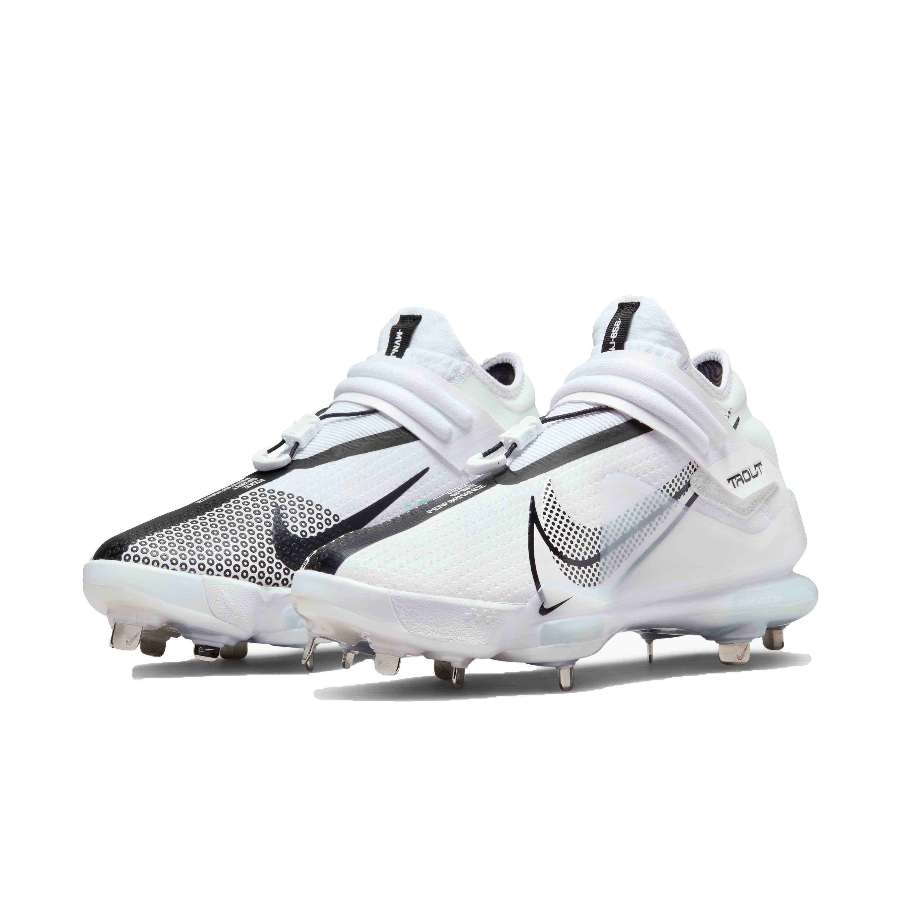 Nike Force Zoom Trout 7 "White/Black/Dynamic Turquoise/Pure Platinum" Men's Baseball Cleat - WHITE Thumbnail View 3