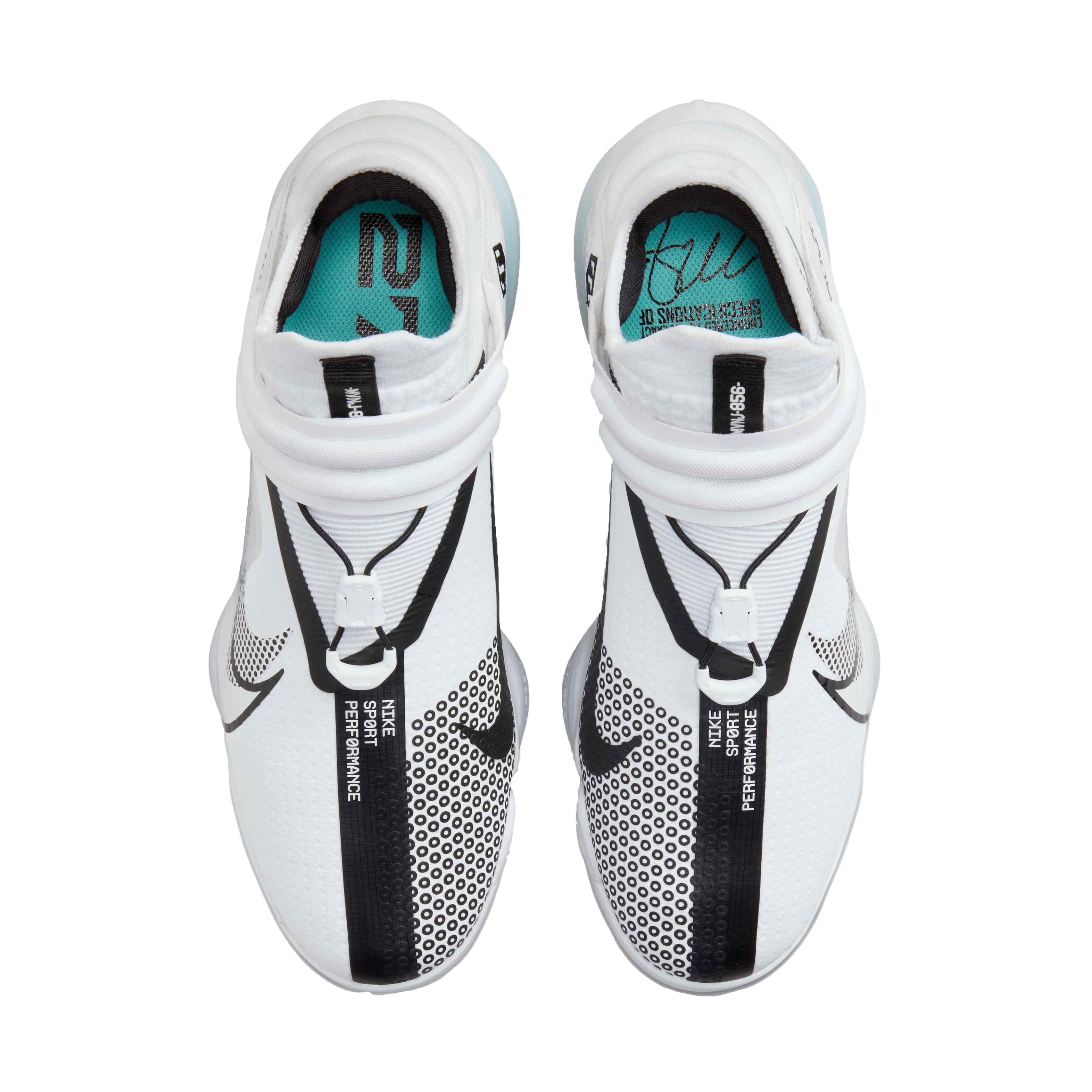 Nike Force Zoom Trout 7 "White/Black/Dynamic Turquoise/Pure Platinum" Men's Baseball Cleat - WHITE Thumbnail View 4