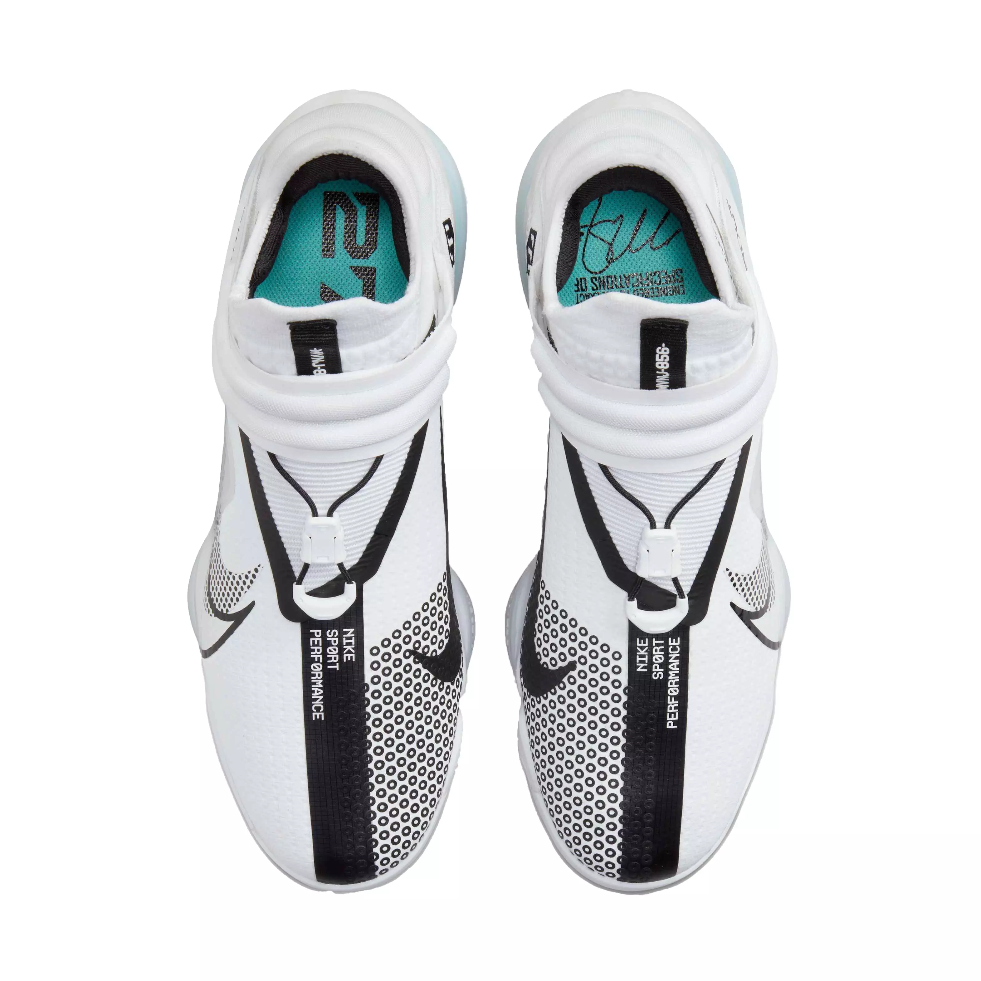 Nike Force Zoom Trout 7 "White/Black/Dynamic Turquoise/Pure Platinum" Men's Baseball Cleat - WHITE