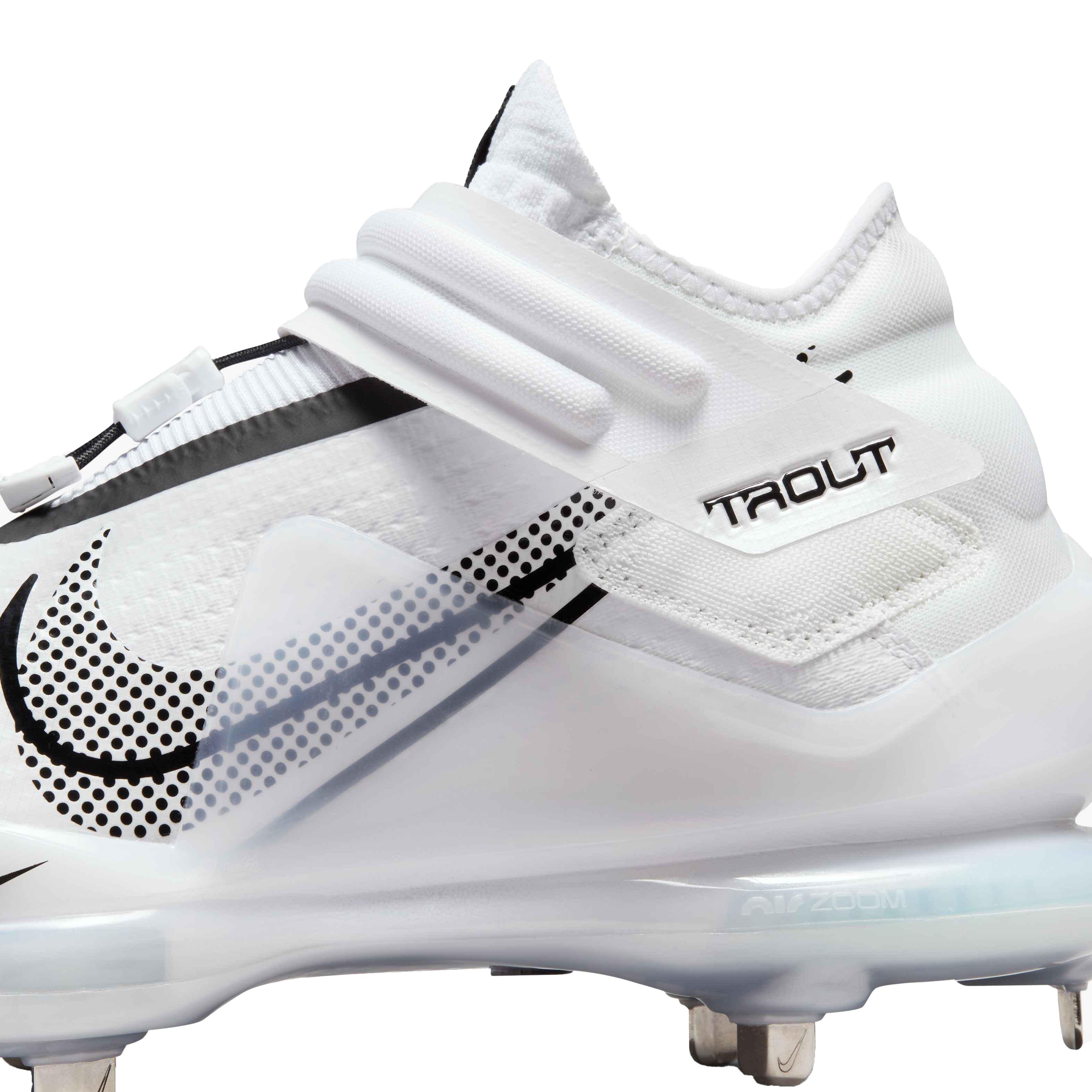 Nike Force Zoom Trout 7 "White/Black/Dynamic Turquoise/Pure Platinum" Men's Baseball Cleat - WHITE Thumbnail View 9
