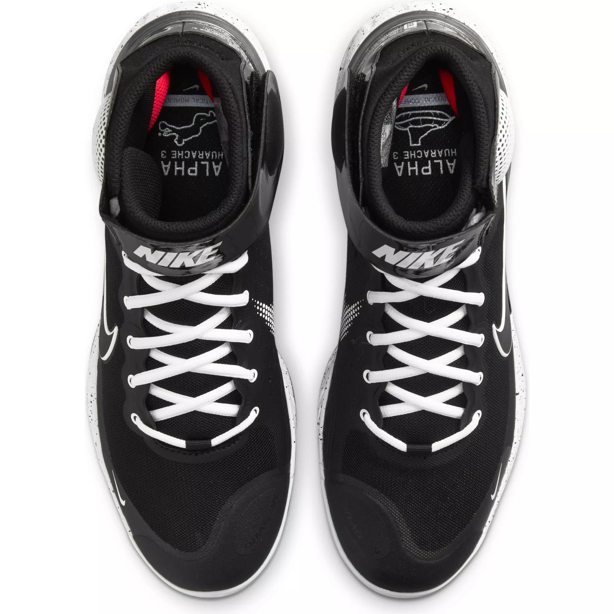 Nike Alpha Huarache Elite 3 Mid "Black/White/Metallic Dark Grey" Men's Baseball Cleat - BLACK