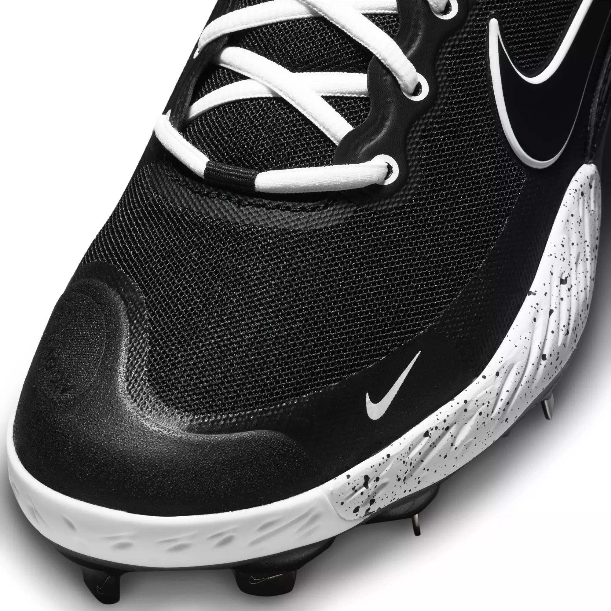 Nike Alpha Huarache Elite 3 Mid "Black/White/Metallic Dark Grey" Men's Baseball Cleat - BLACK