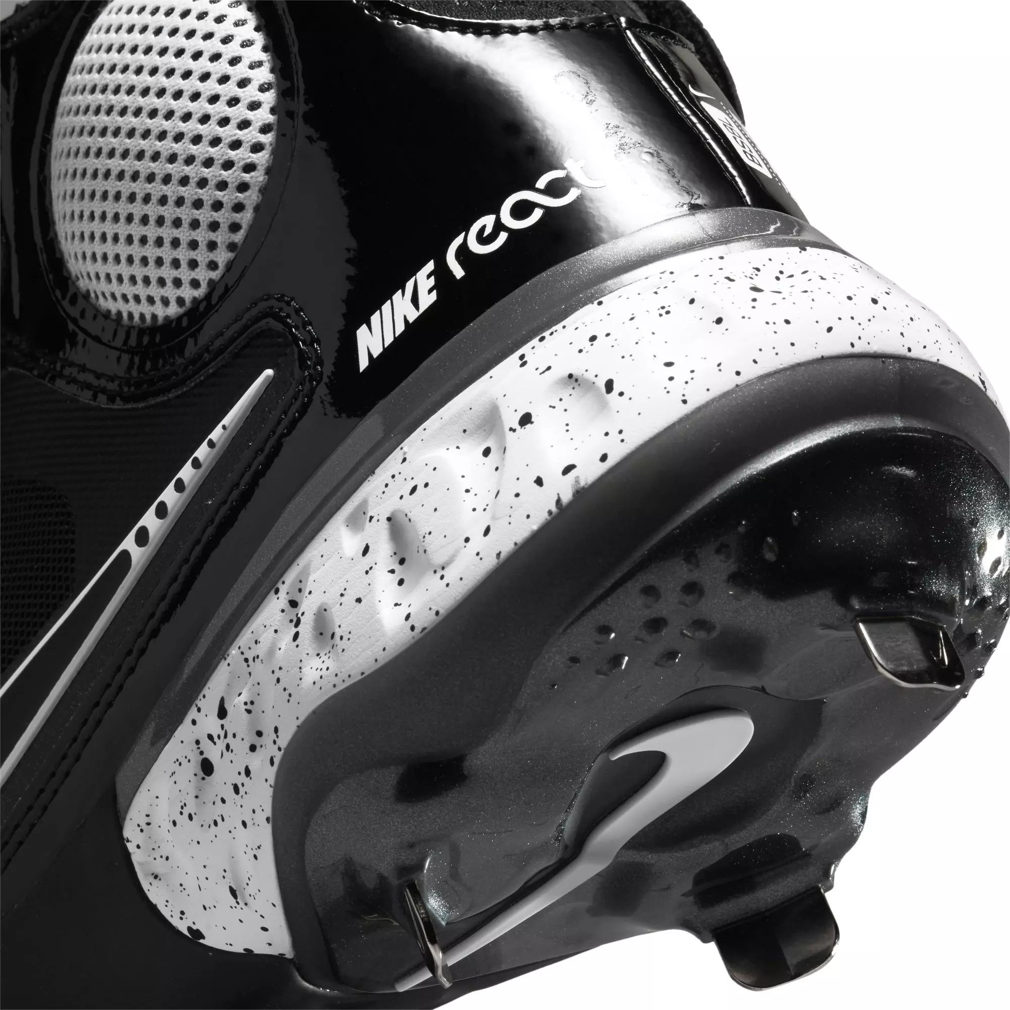 Nike Alpha Huarache Elite 3 Mid "Black/White/Metallic Dark Grey" Men's Baseball Cleat - BLACK