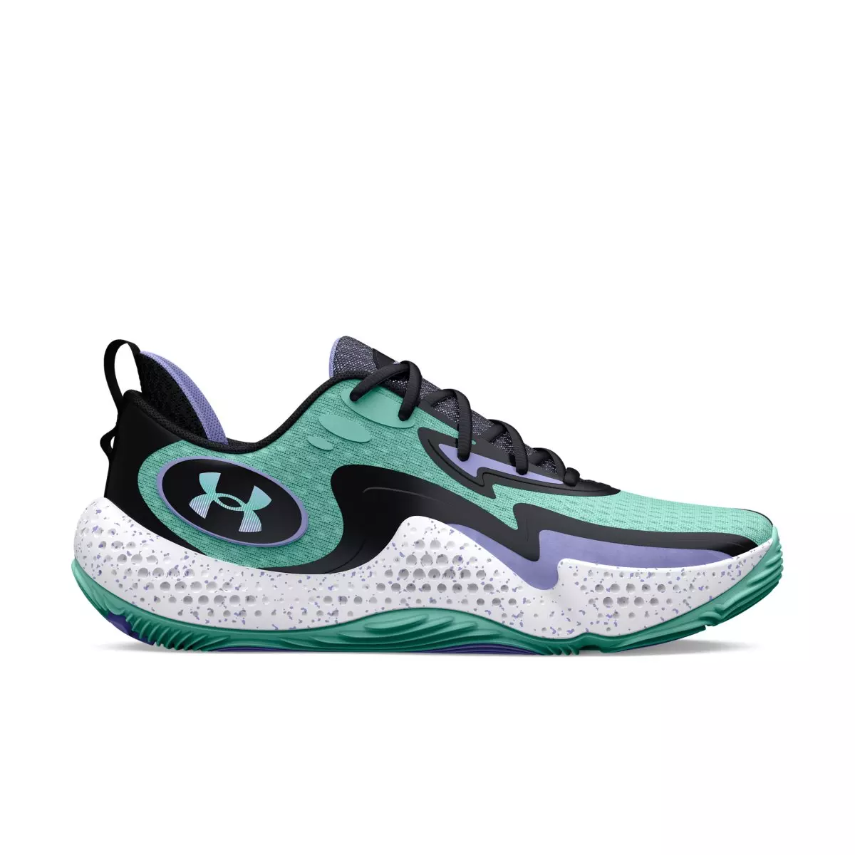 Under Armour Spawn 5 SOS "Neo Turquoise/Black/Purple Ice" Unisex Basketball Shoe - TURQUOISE/BLACK/PURPLE
