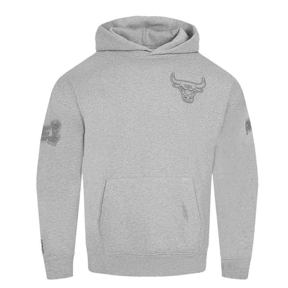 Pro Standard Men's NBA Chicago Bulls Neutral Drop Shoulder PO Hoodie -Dk Grey - DK GREY