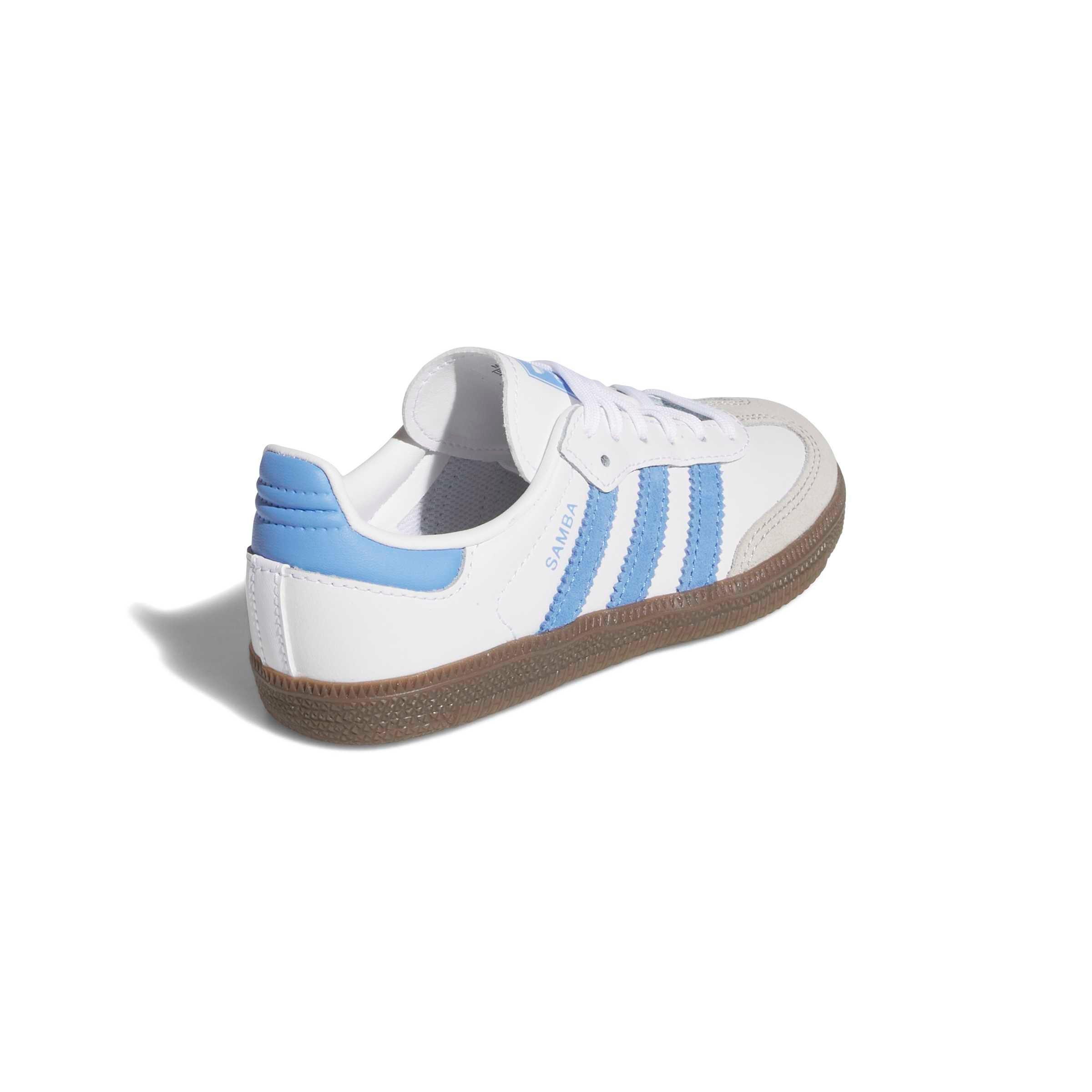adidas Originals Samba OG "Ftwr White/Blue Fusion/Gum 5" Preschool Girls' Shoe - WHITE/BLUE/GUM