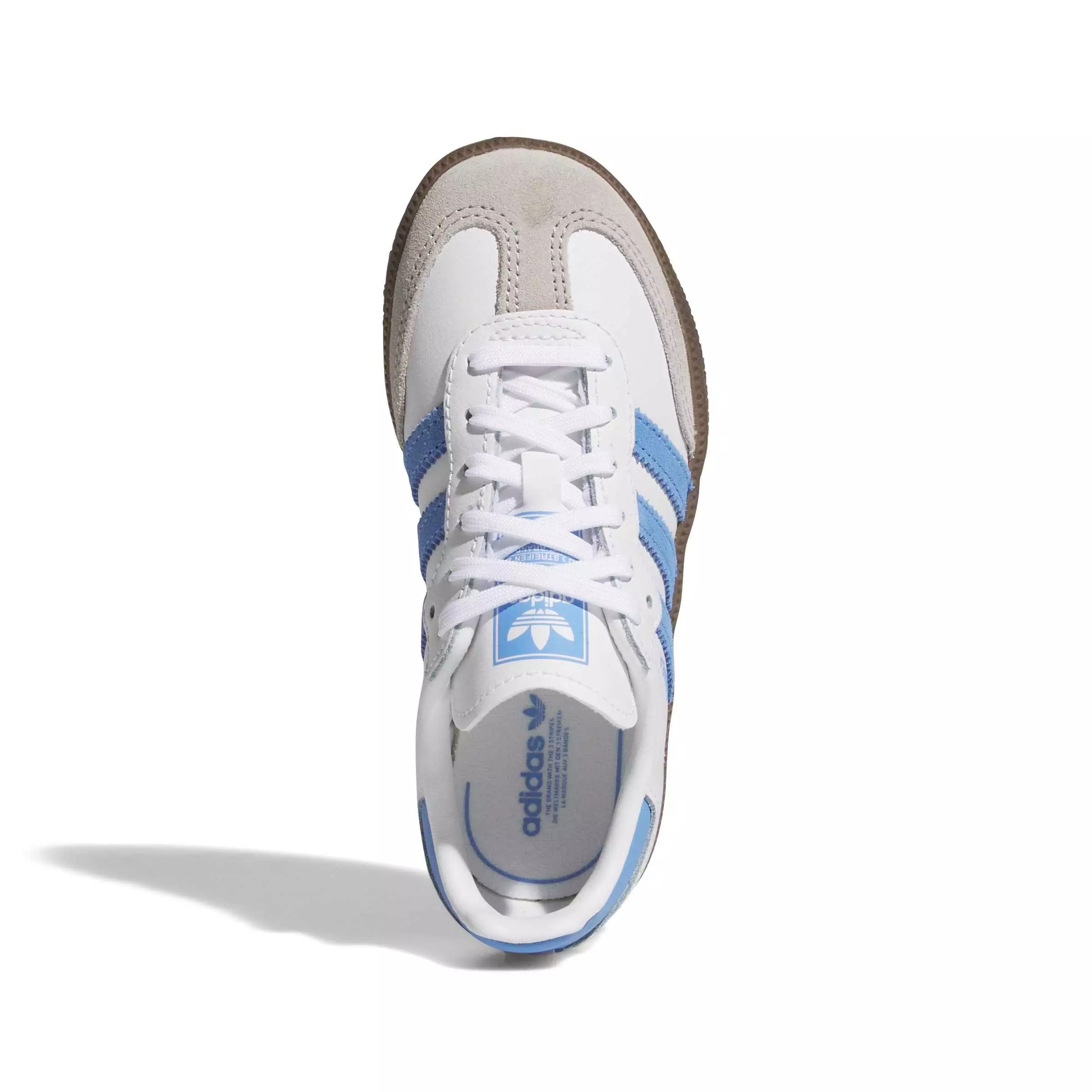 adidas Originals Samba OG "Ftwr White/Blue Fusion/Gum 5" Preschool Girls' Shoe - WHITE/BLUE/GUM