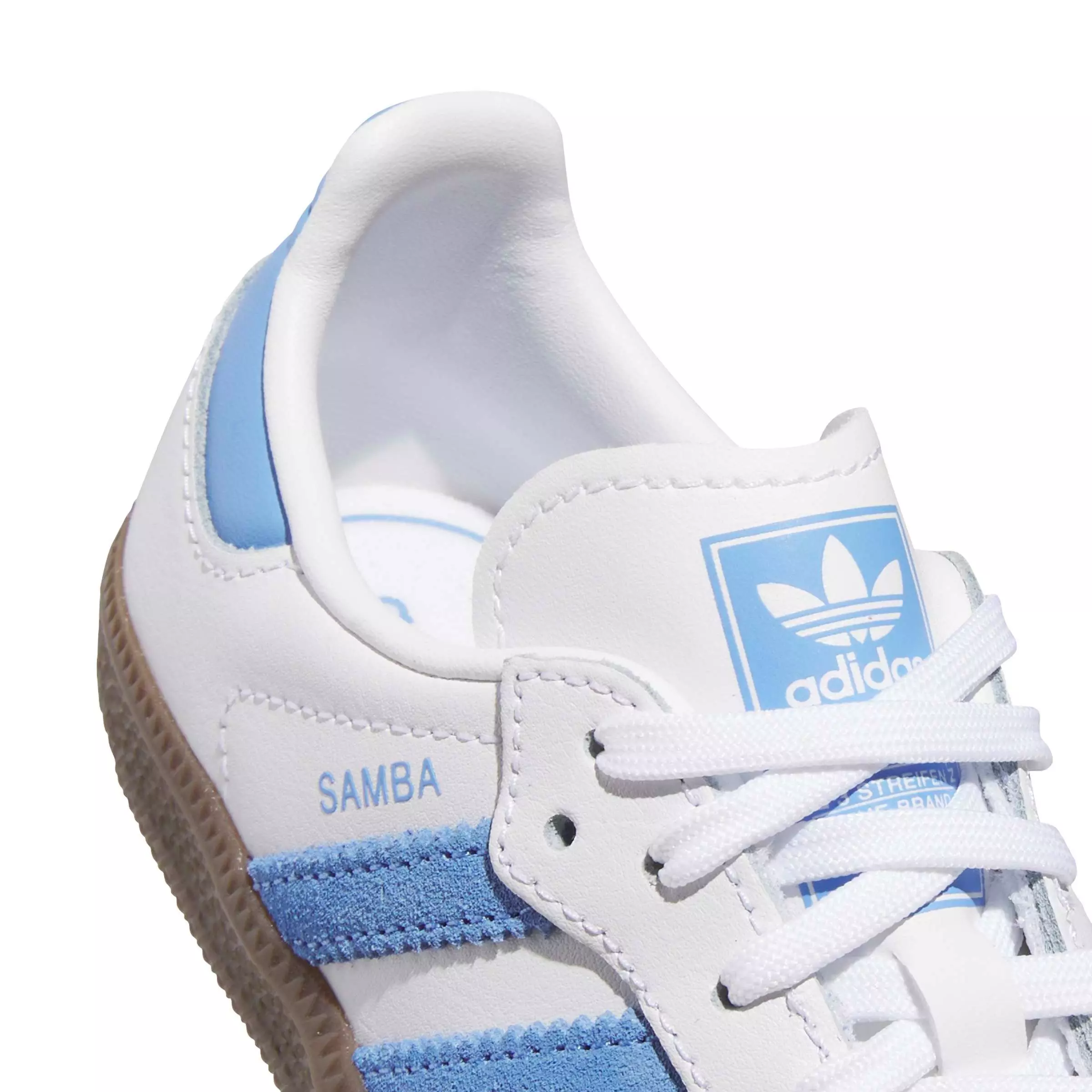 adidas Originals Samba OG "Ftwr White/Blue Fusion/Gum 5" Preschool Girls' Shoe - WHITE/BLUE/GUM