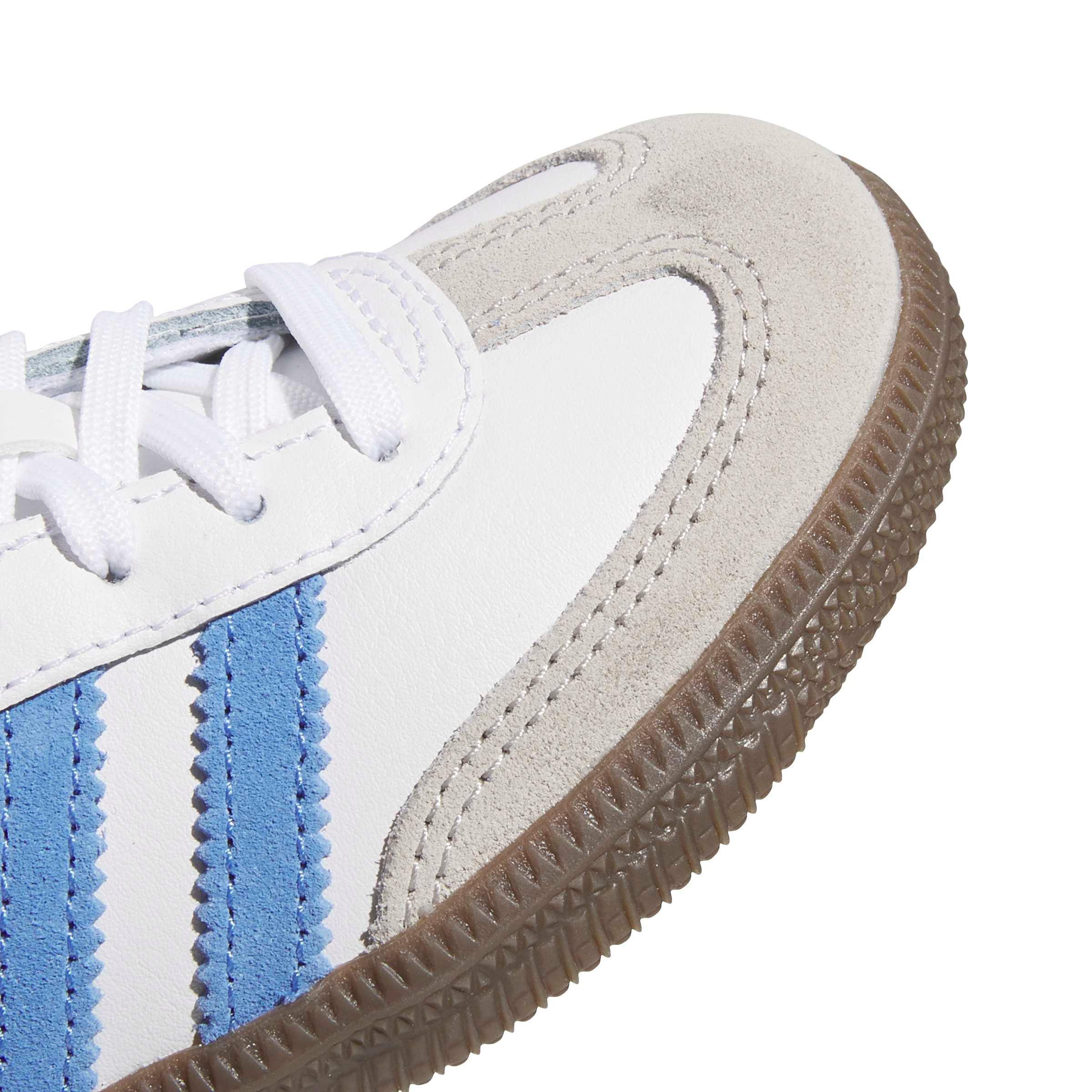 adidas Originals Samba OG "Ftwr White/Blue Fusion/Gum 5" Preschool Girls' Shoe - WHITE/BLUE/GUM
