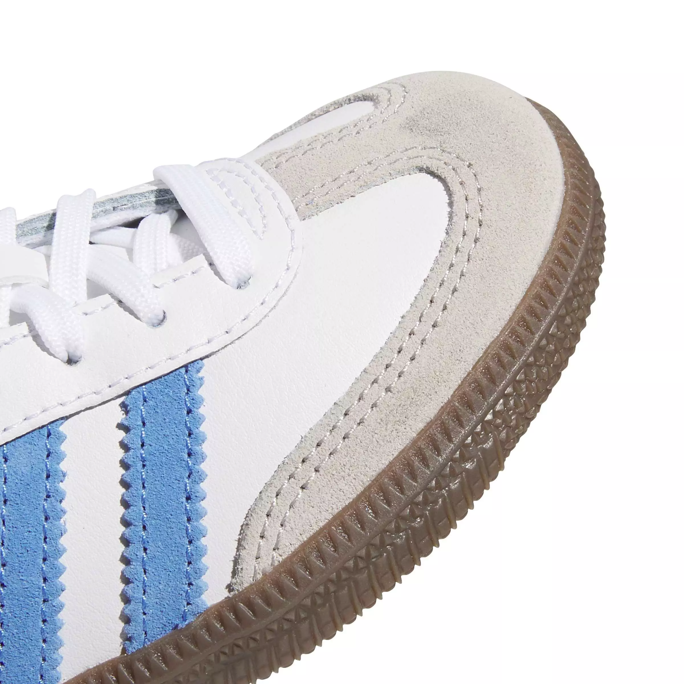 adidas Originals Samba OG "Ftwr White/Blue Fusion/Gum 5" Preschool Girls' Shoe - WHITE/BLUE/GUM