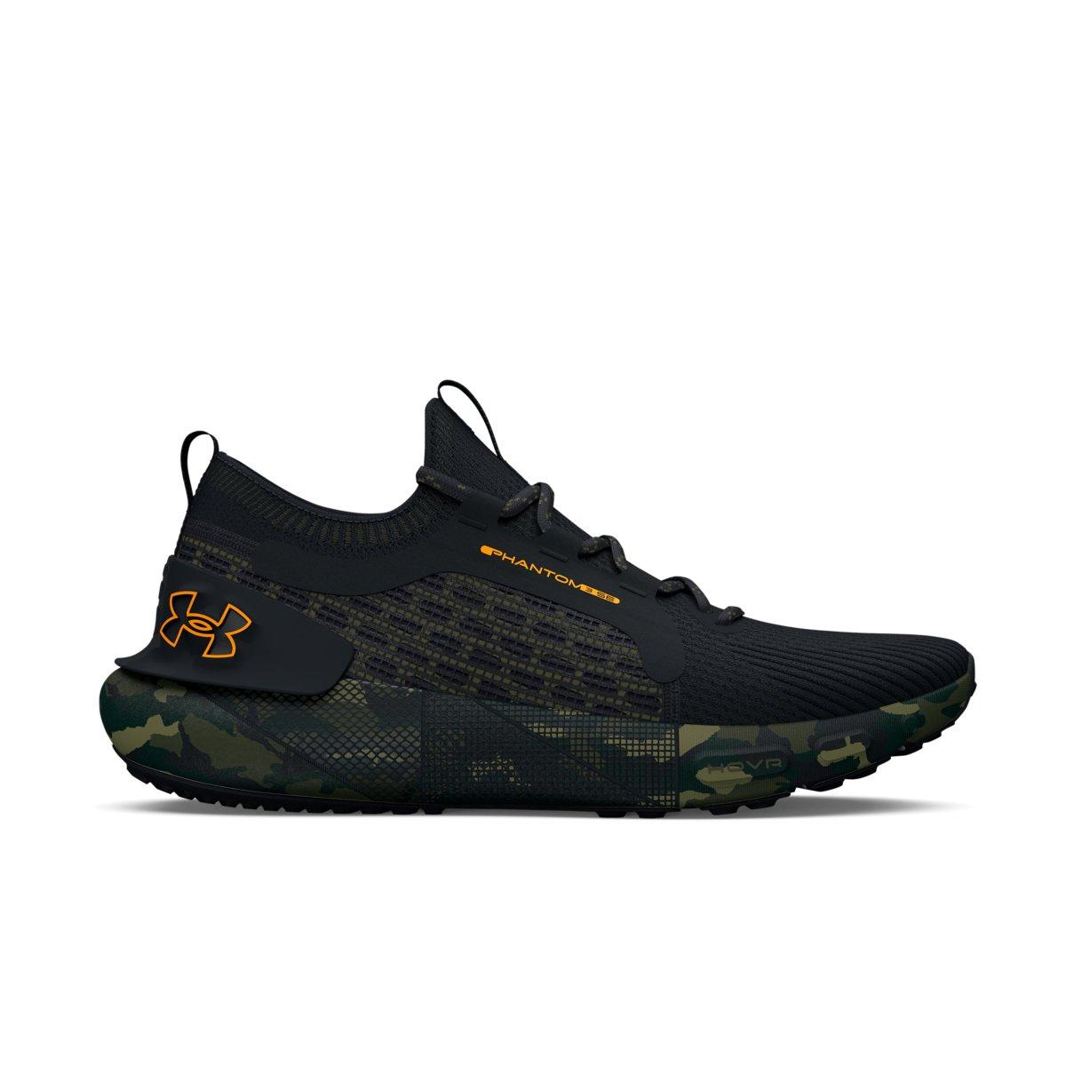 Under Armour HOVR Phantom 3 SE Print "Black/Marine OD Green/Formula Orange" Unisex Running Shoe - BLACK/GREEN Thumbnail View 1