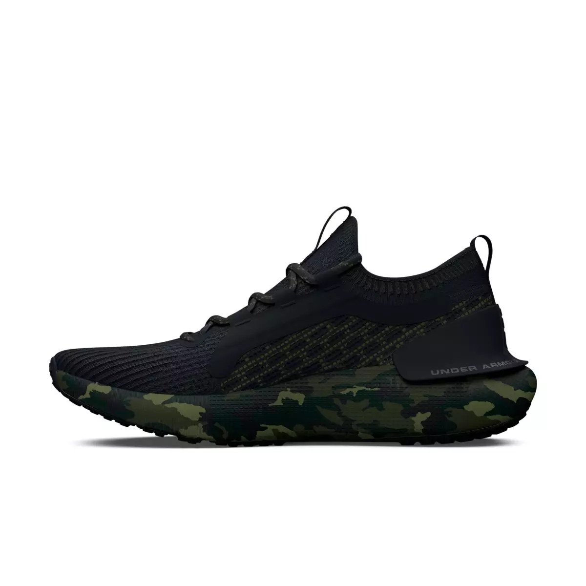 Under Armour HOVR Phantom 3 SE Print "Black/Marine OD Green/Formula Orange" Unisex Running Shoe - BLACK/GREEN