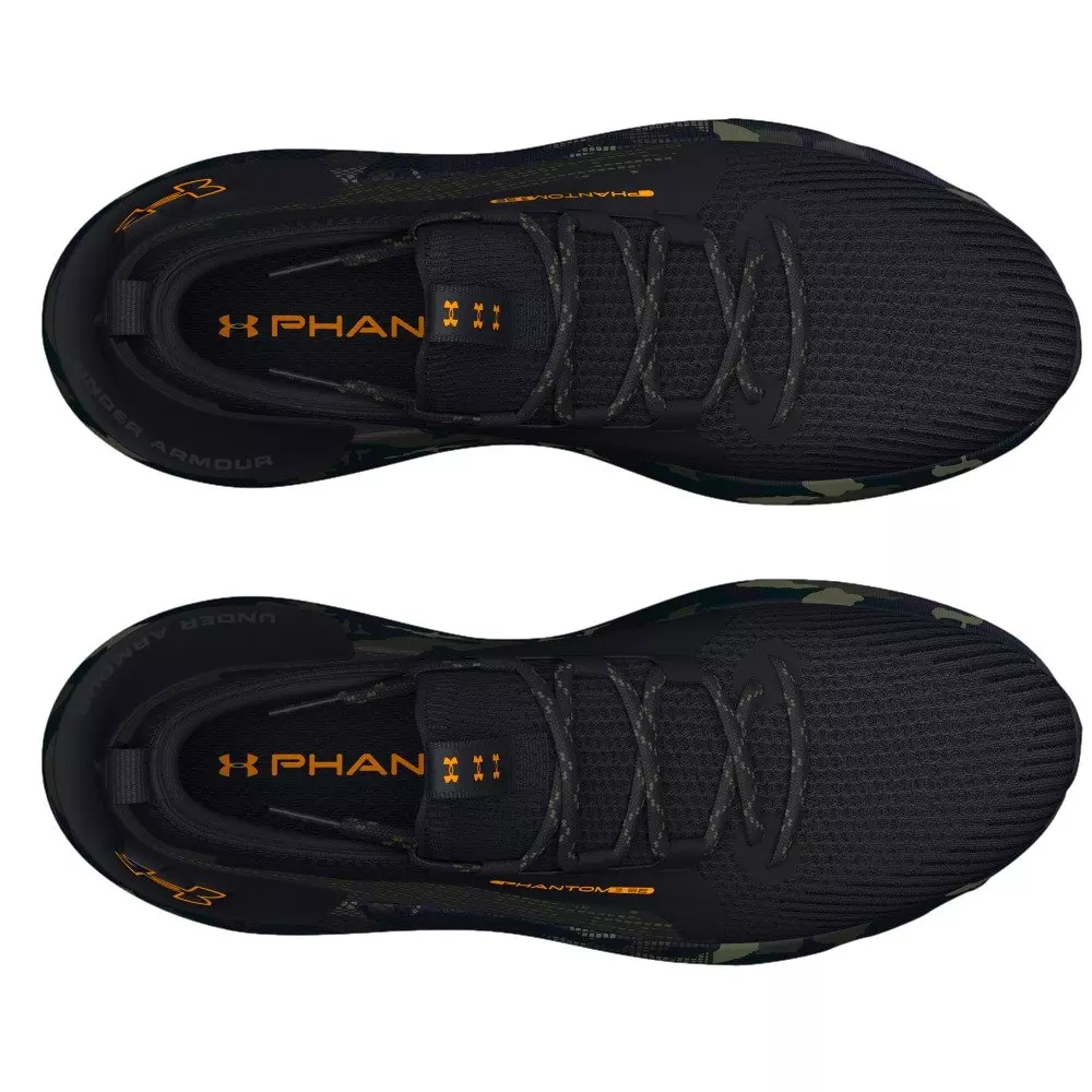 Under Armour HOVR Phantom 3 SE Print "Black/Marine OD Green/Formula Orange" Unisex Running Shoe - BLACK/GREEN