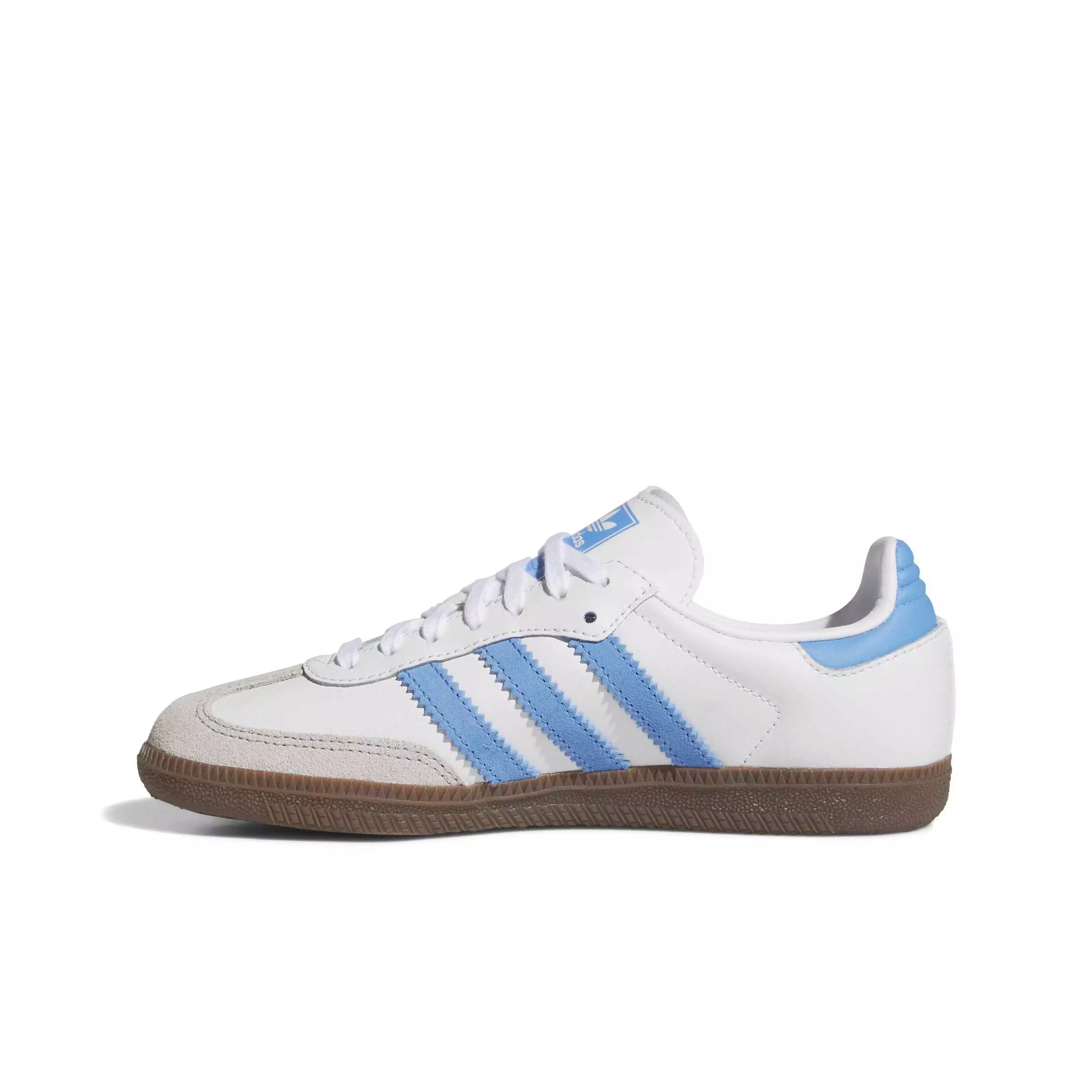 adidas Originals Samba OG "Ftwr White/Blue Fusion/Gum 5" Grade School Boys' Shoe - WHITE/BLUE/GUM